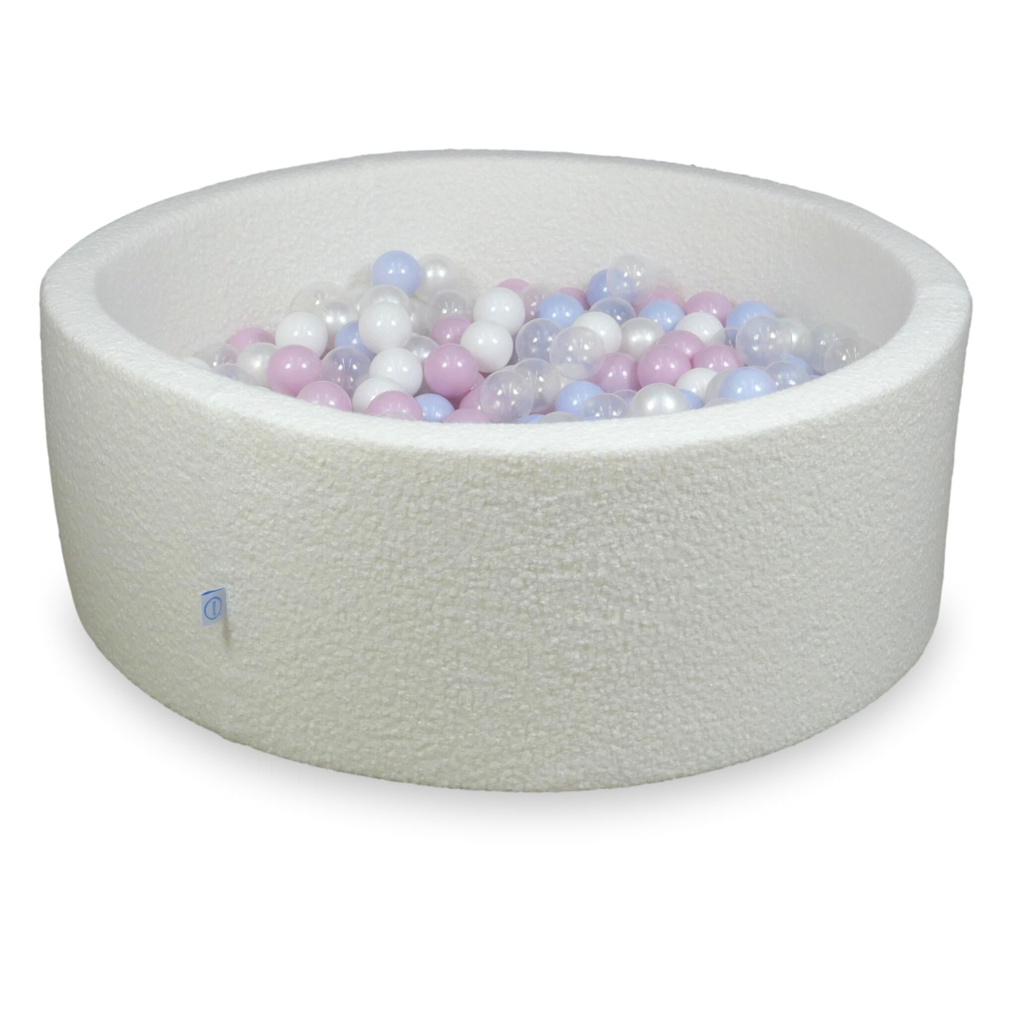 Ball pit in boucle White 110x40 cm with 500 balls