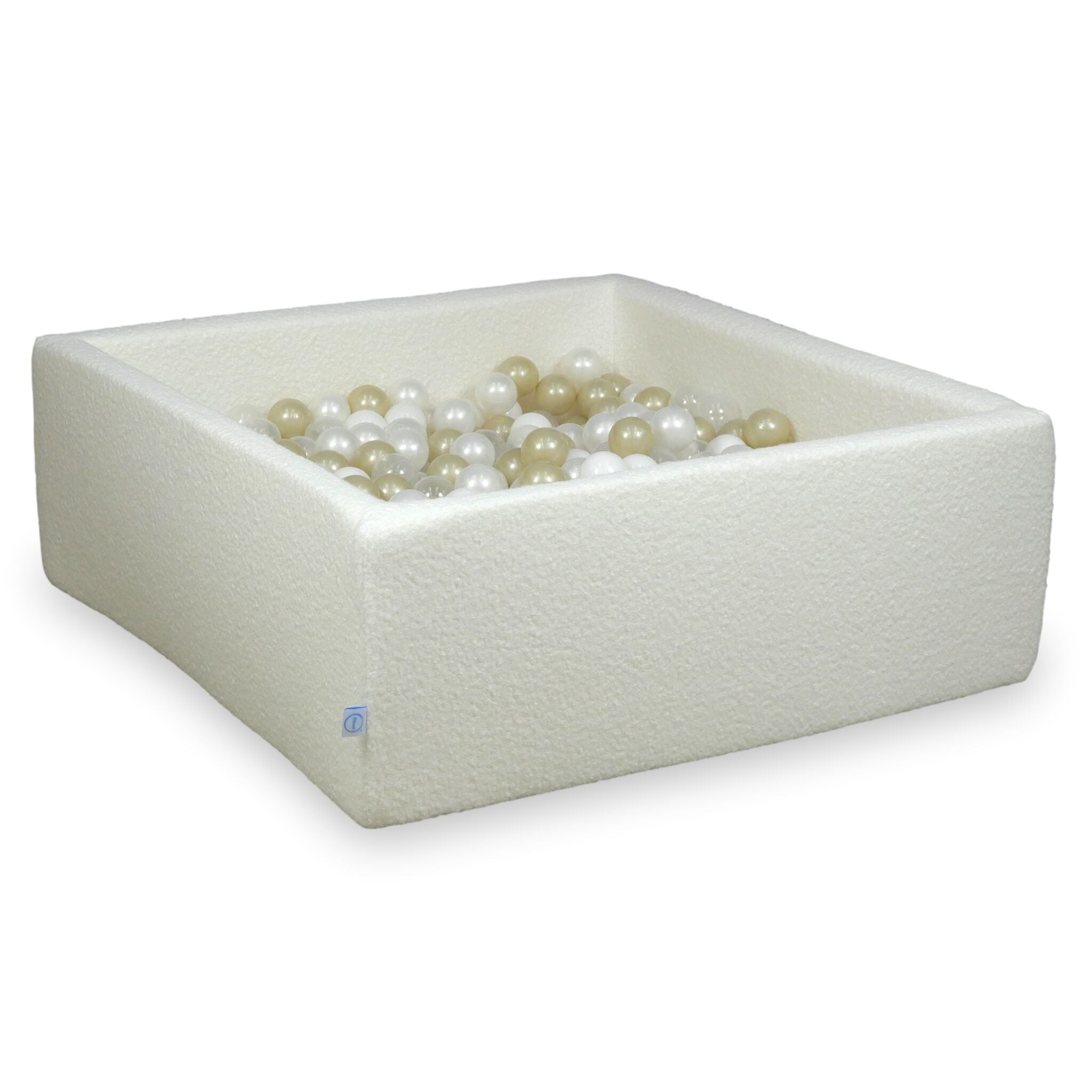 Square ball pit 110x110x40 cm in Boucle White 600 balls