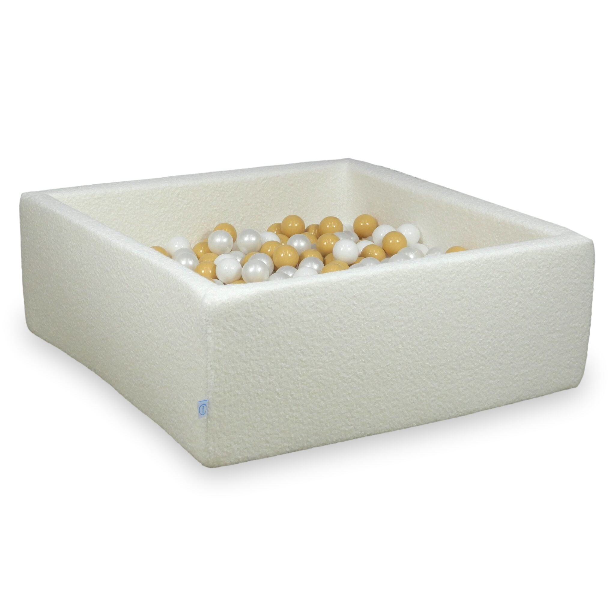 Square ball pit 110x110x40 cm in Boucle White 600 balls