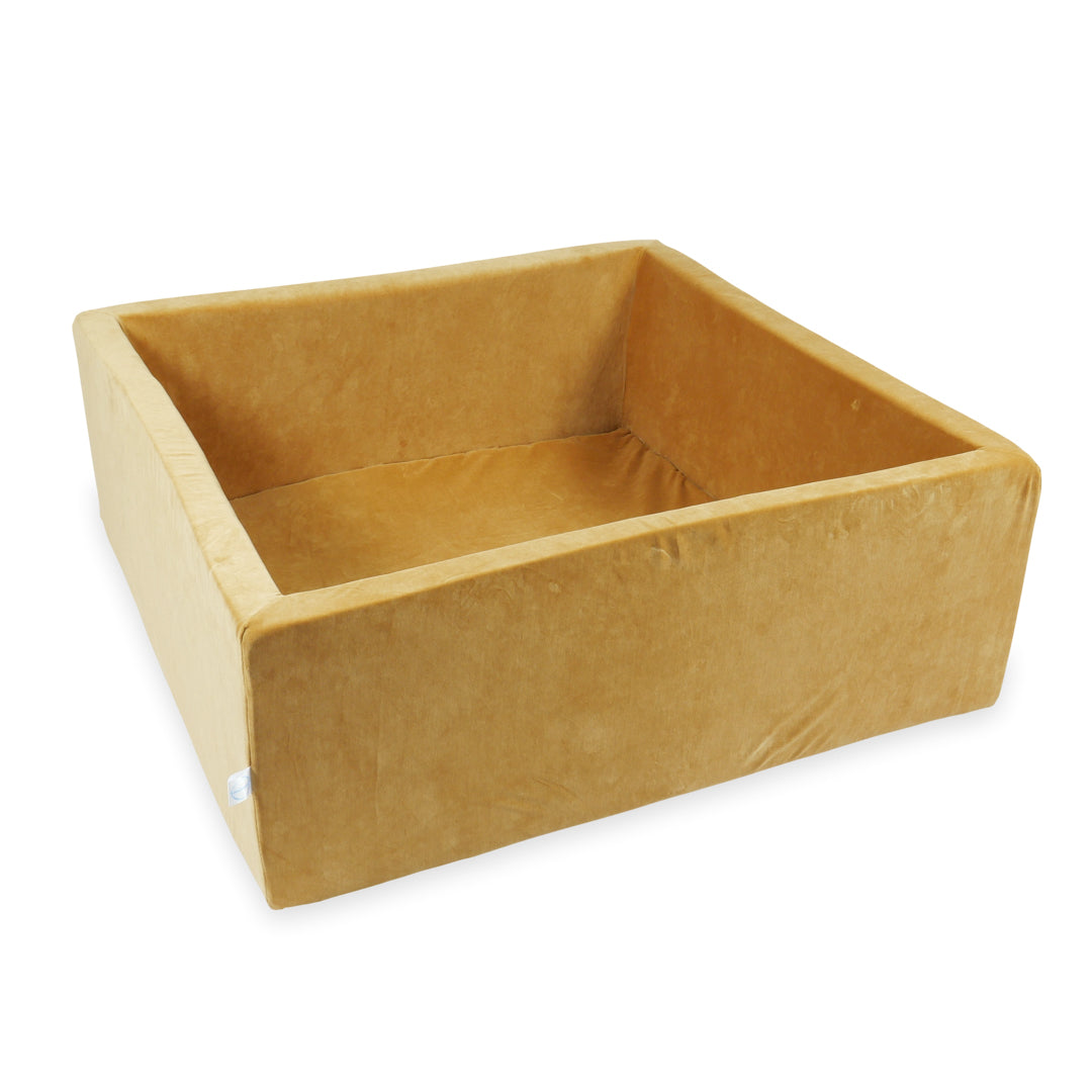 Square ball pit 110x110x40 cm Carmel Velvet Soft without balls