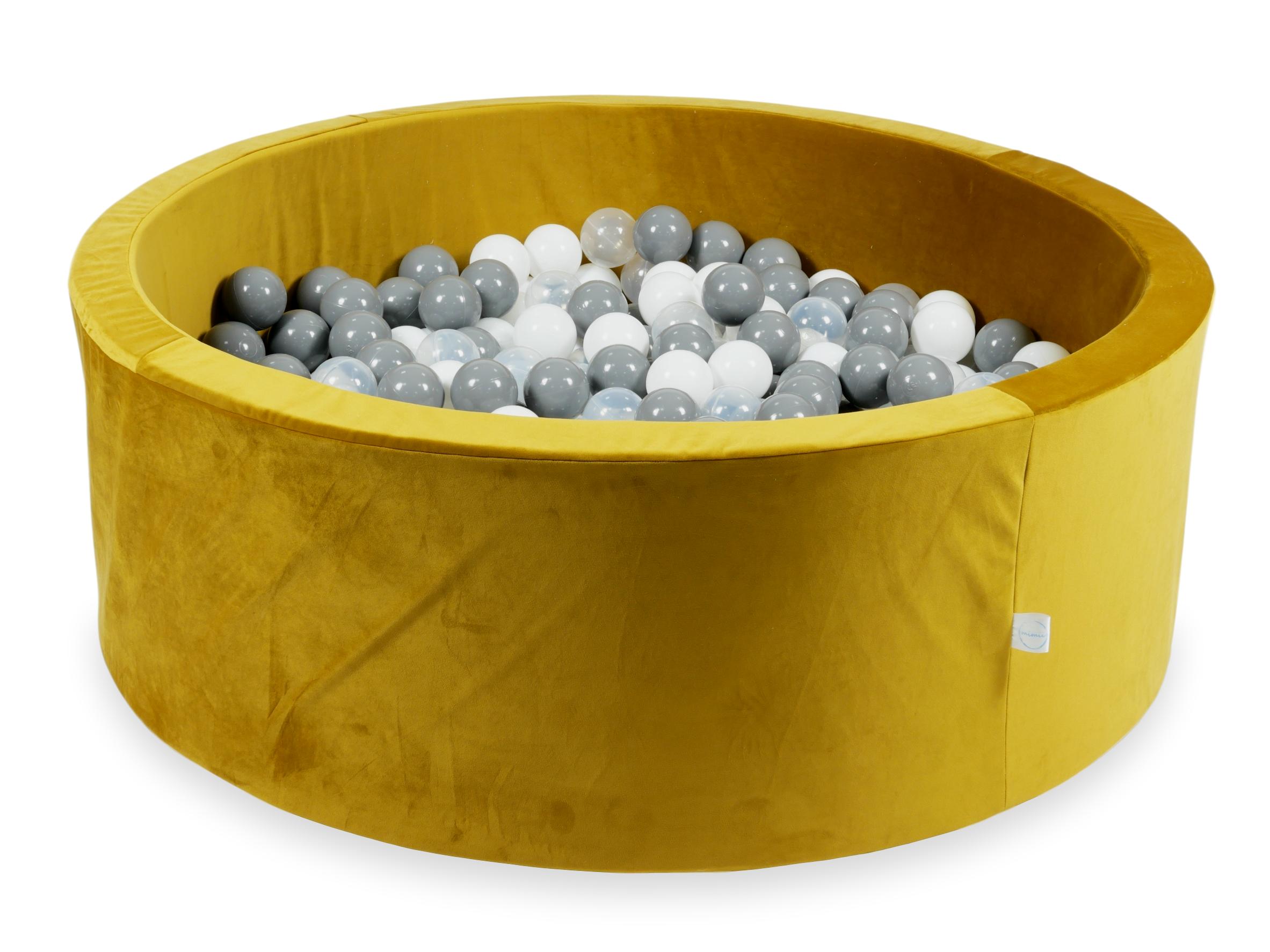 Ball Pit in velvet velvet gold 110x40 cm with 500 balls