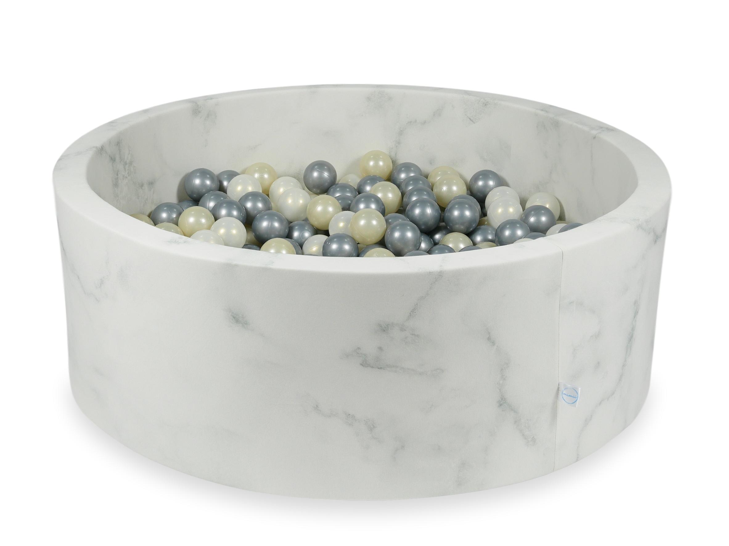Ball Pit in velvet Marble 110x40 cm with 500 balls