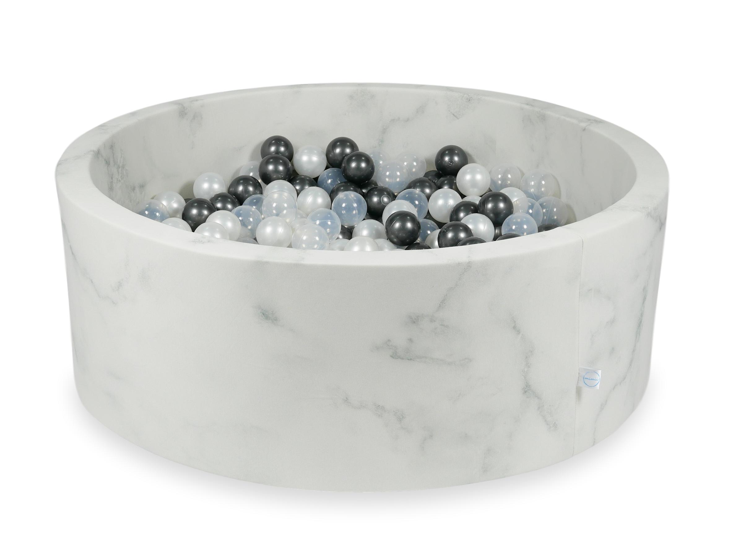 Ball Pit in velvet Marble 110x40 cm with 500 balls
