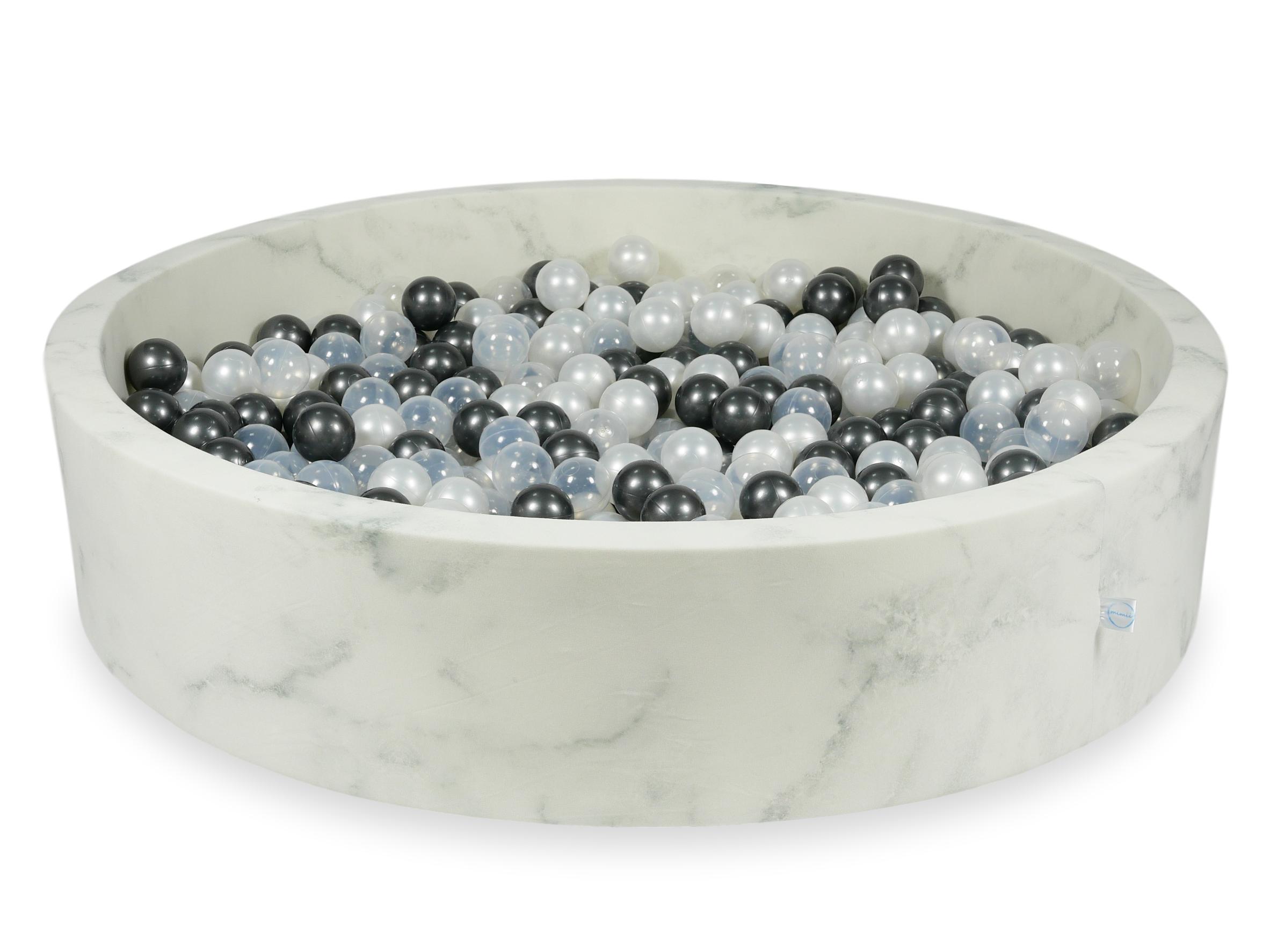 Basen z piłeczkami aksamitny Marble 130x30 cm z 600 piłkami