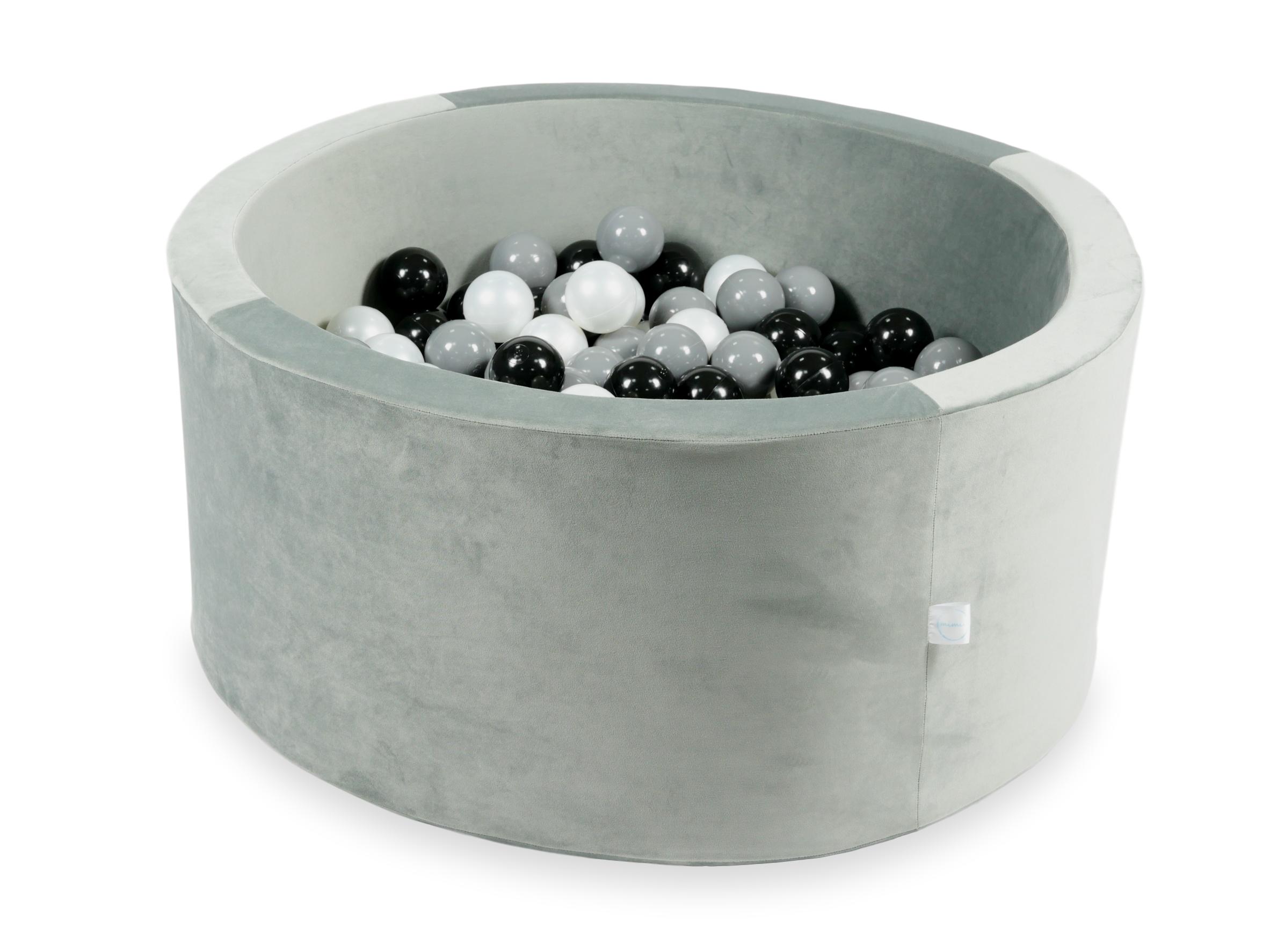 90x40 cm Velvet Gray Ball Pit with 300 Balls