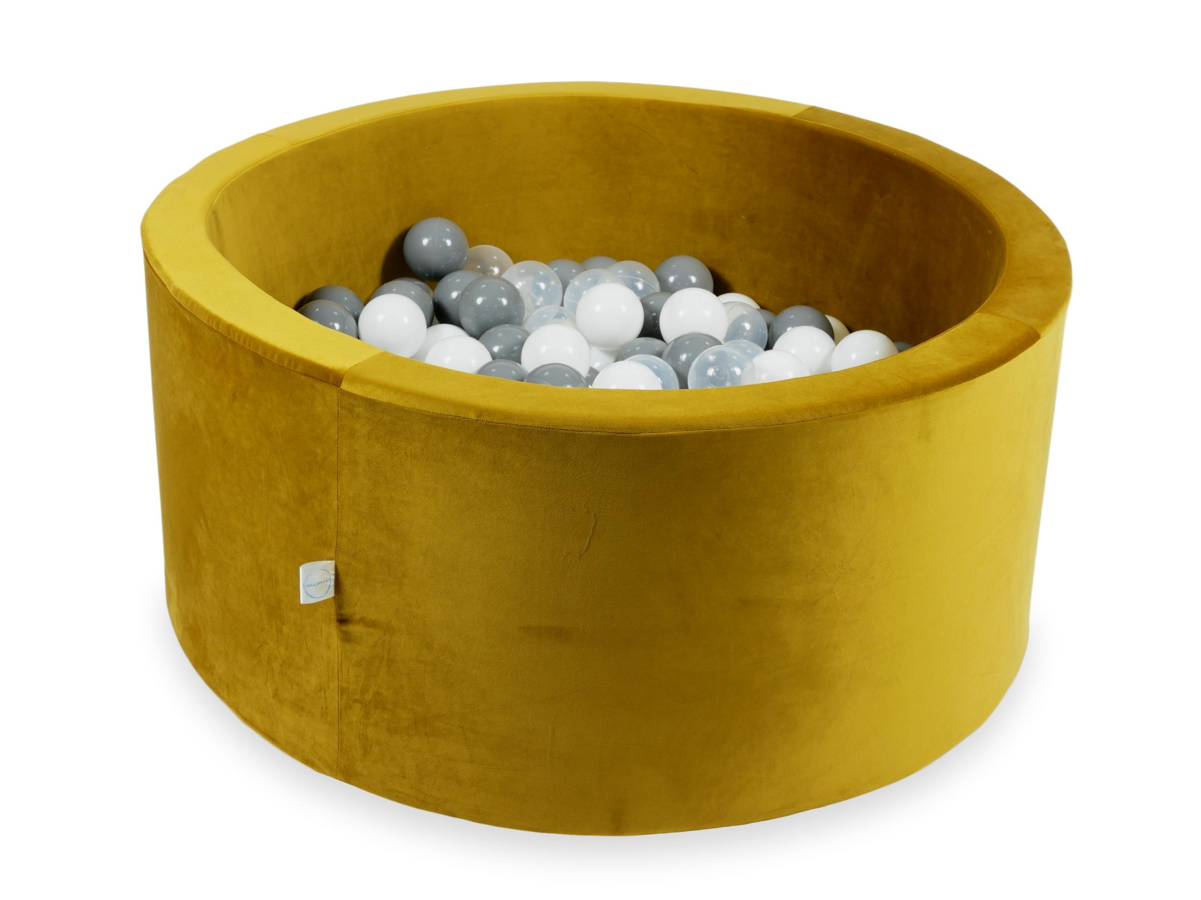90x40 cm Velvet Gold Ball Pit with 300 Balls
