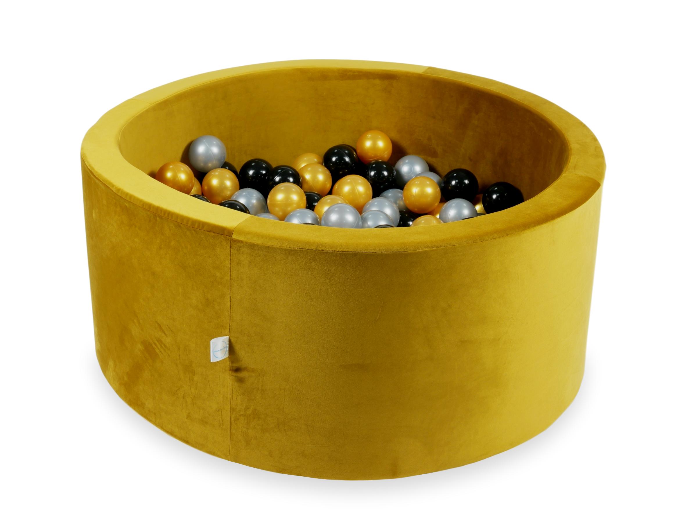 90x40 cm Velvet Gold Ball Pit with 300 Balls