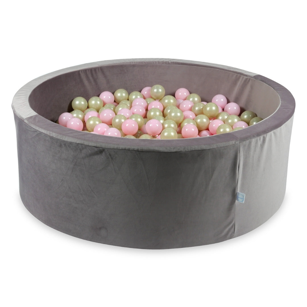 Ball Pit in velvet velvet lilac 110x40 cm with 500 balls
