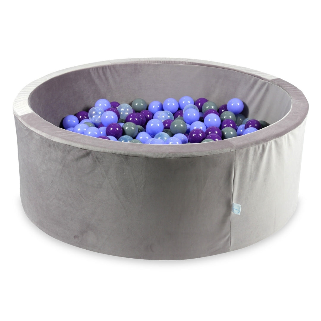 Ball Pit in velvet velvet lilac 110x40 cm with 500 balls