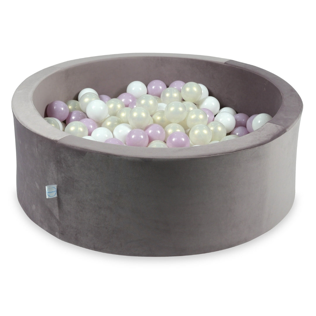 Ball pool in velvet lilac 90x30 cm with 200 balls
