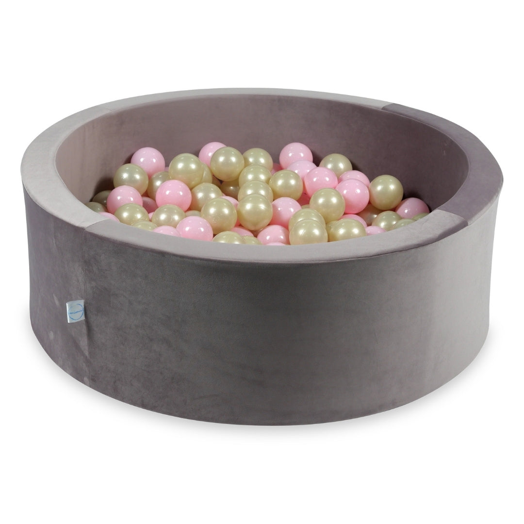 Ball pool in velvet lilac 90x30 cm with 200 balls