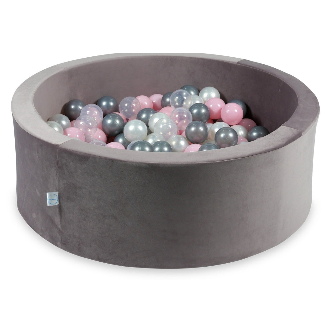 Ball pool in velvet lilac 90x30 cm with 200 balls