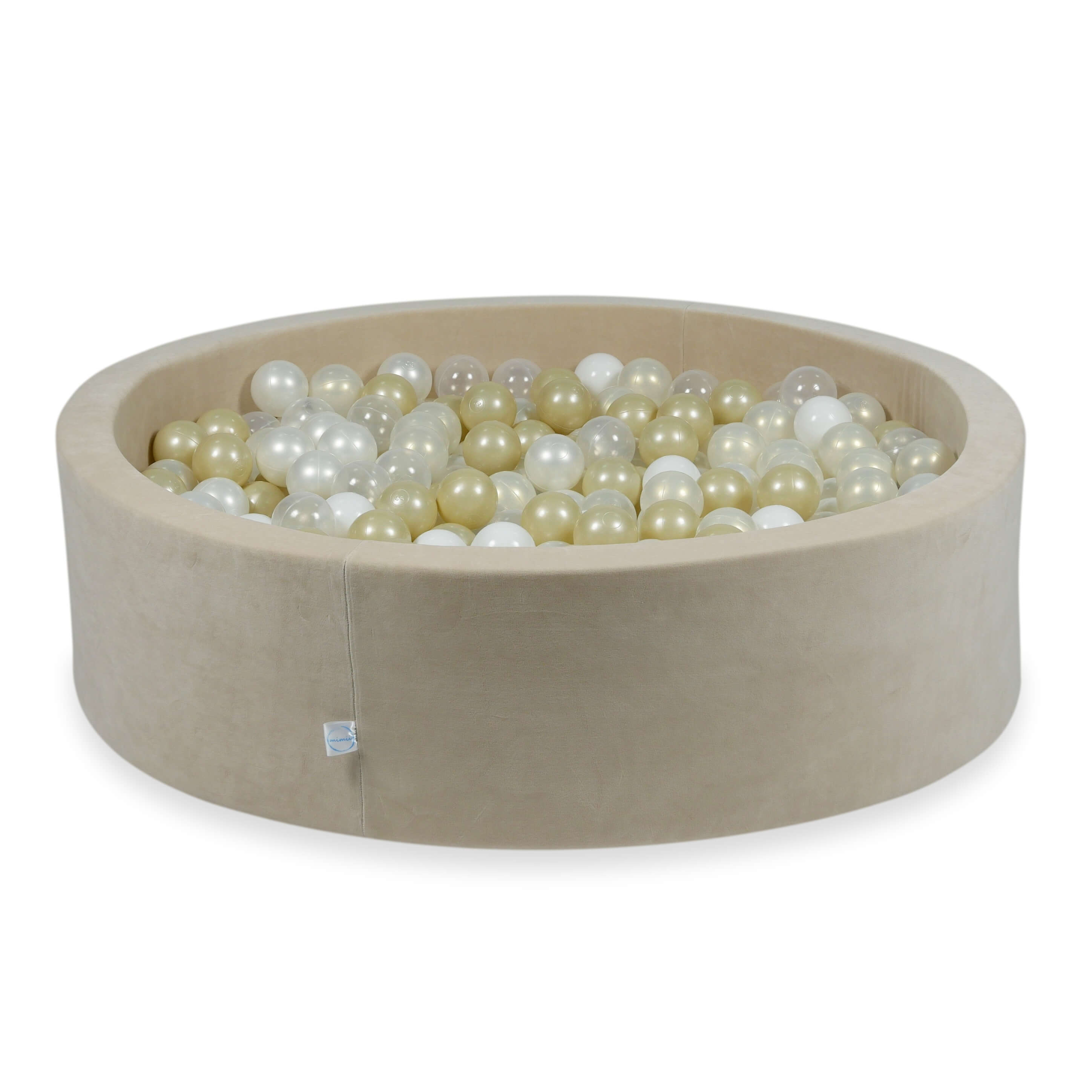 Velvet Ball Pit Velvet Soft Beige 110x30 cm with 400 balls