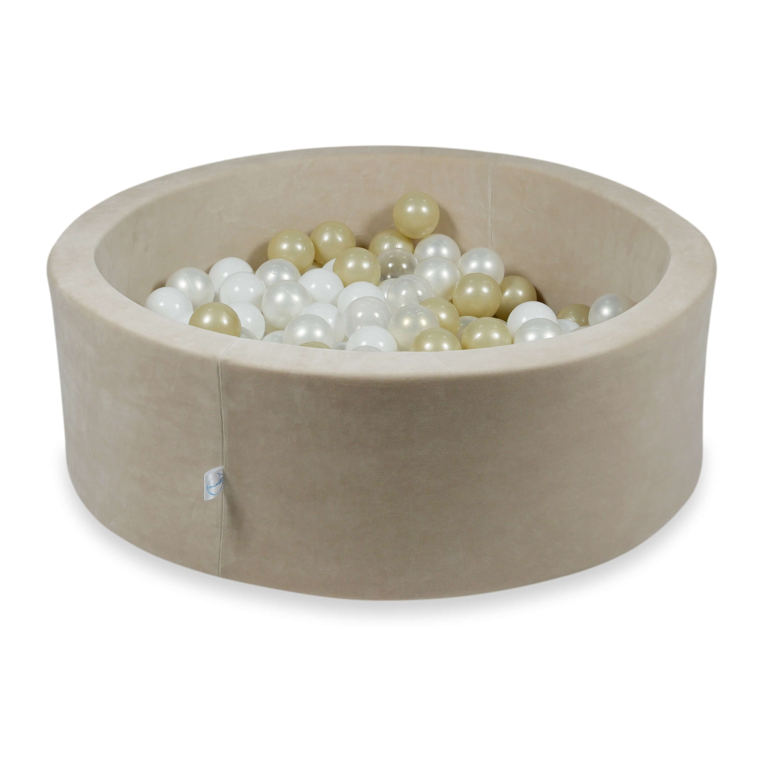 Ball pool in soft velvet beige 90x30 cm with 200 balls