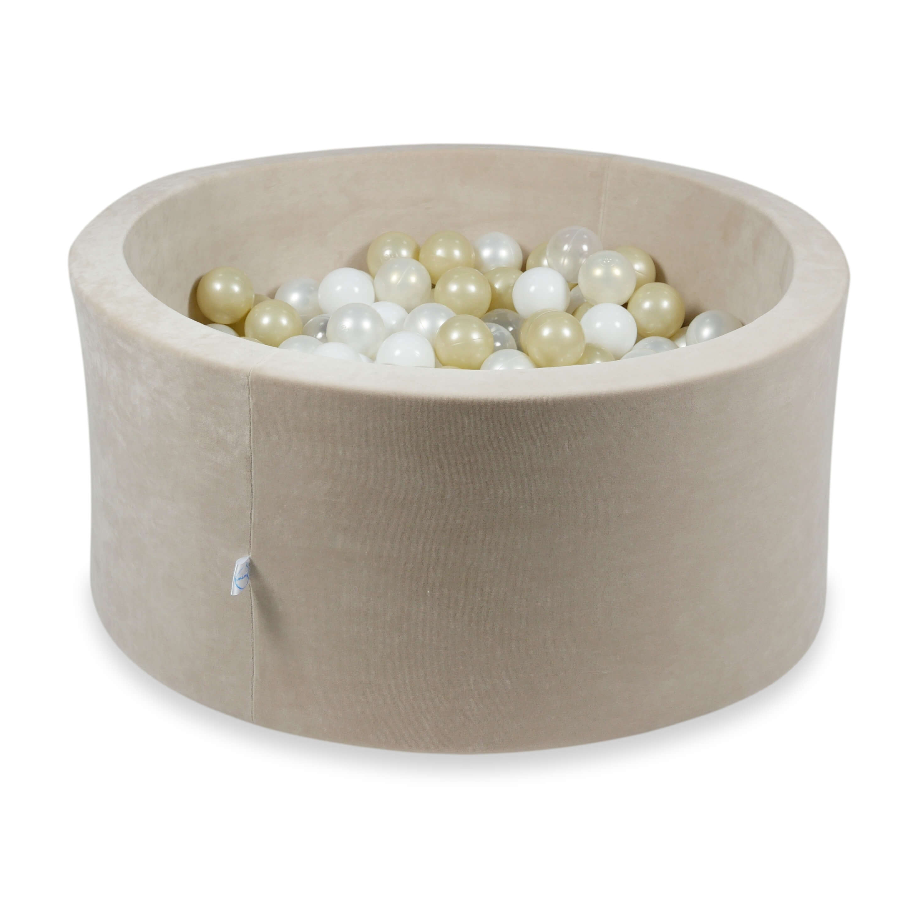 90x40 cm Velvet Soft Beige Ball Pit with 300 Balls