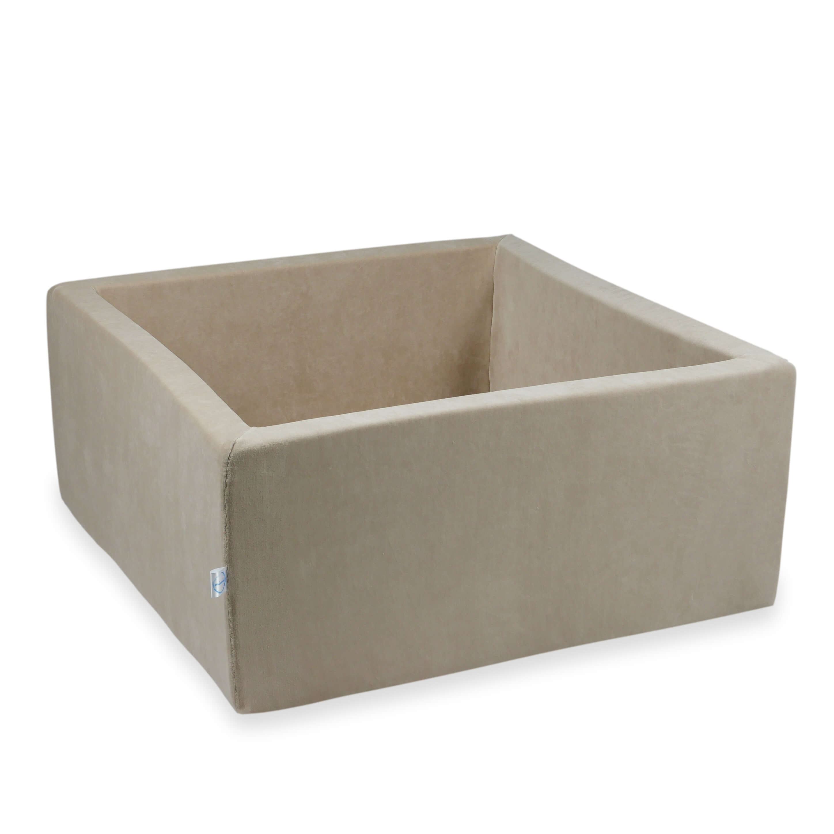 Square ball pit 90x90x40 cm Velvet Soft beige without balls