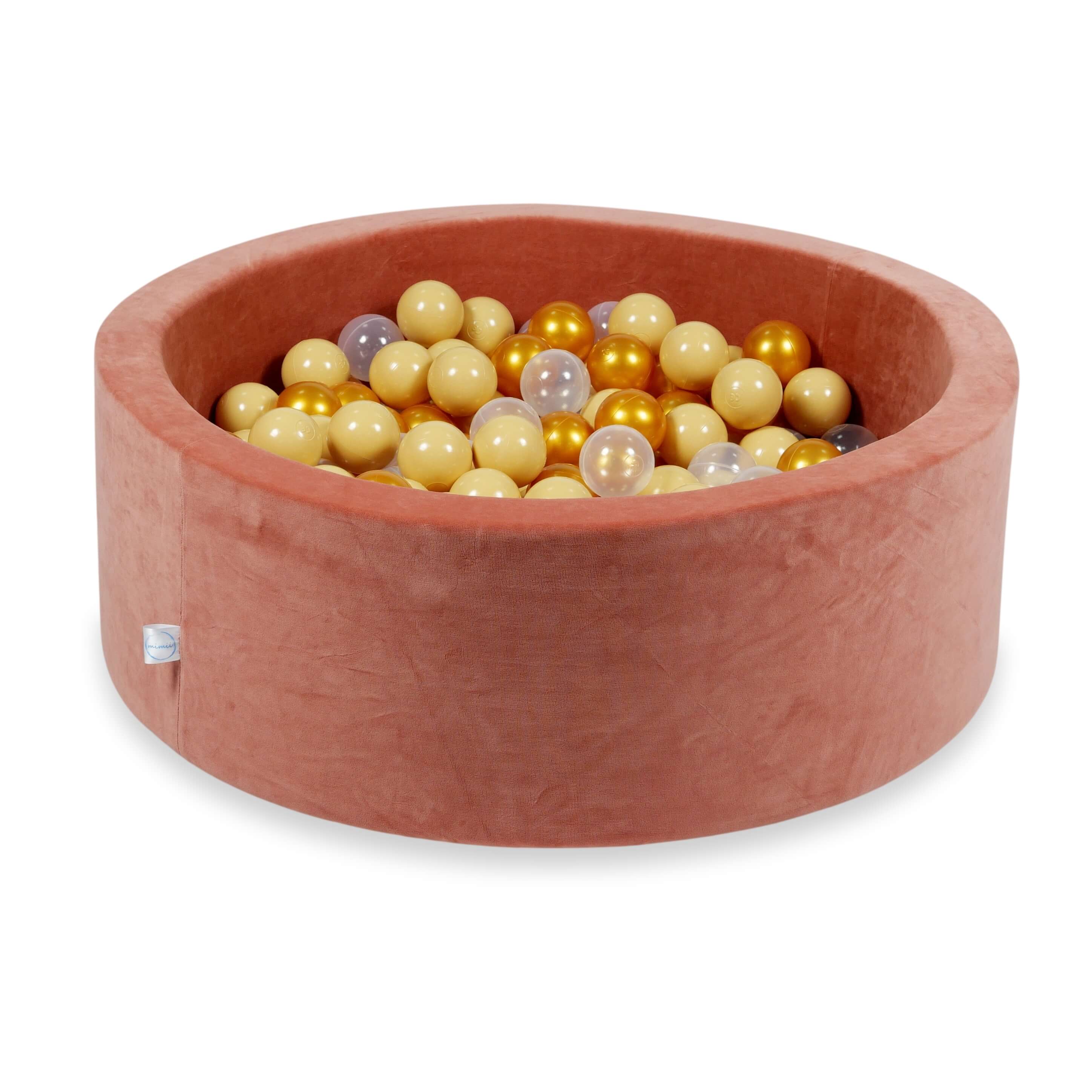 Ball pool in soft velvet canyon clay 90x30 cm with 200 balls