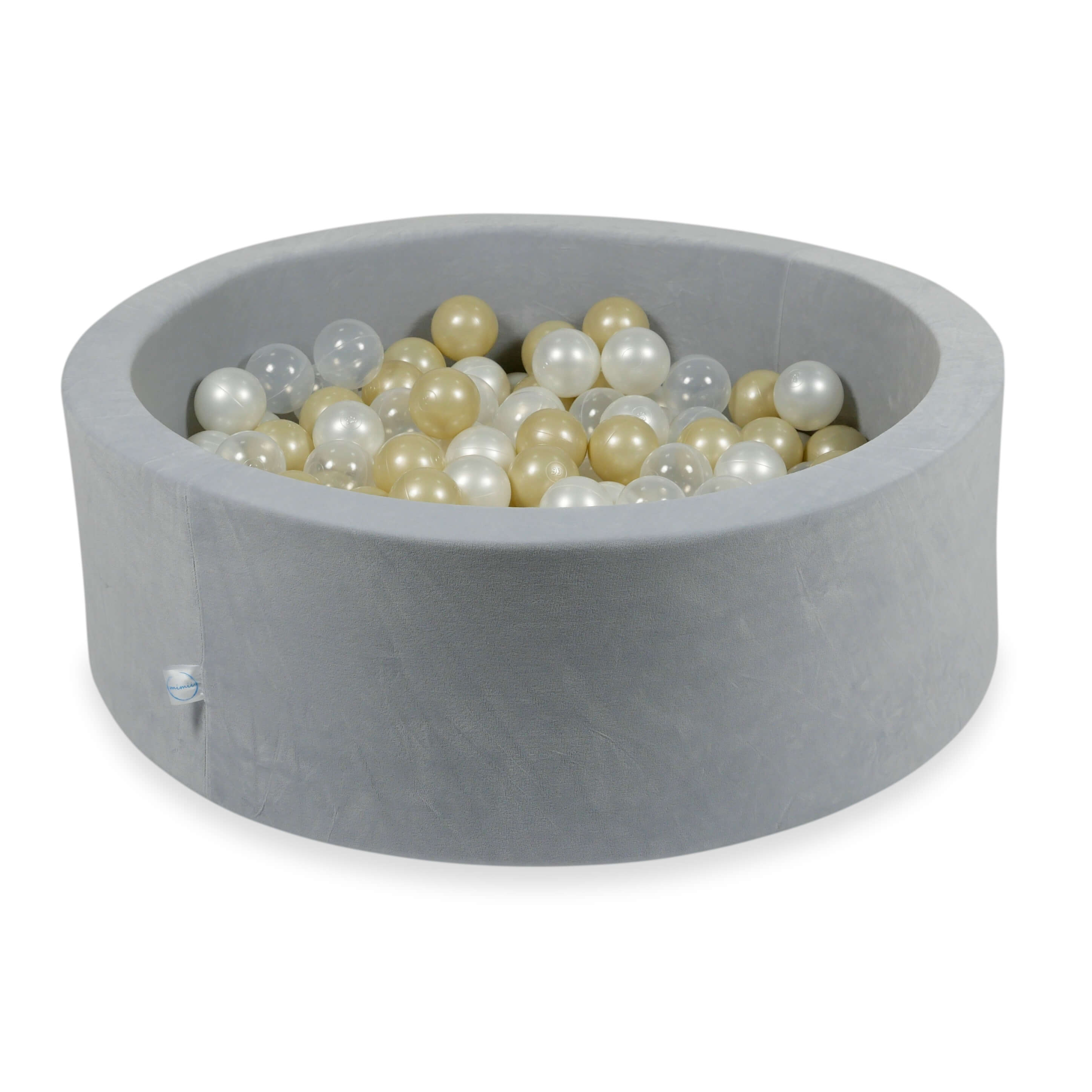 Ball pool in soft velvet light gray 90x30 cm with 200 balls