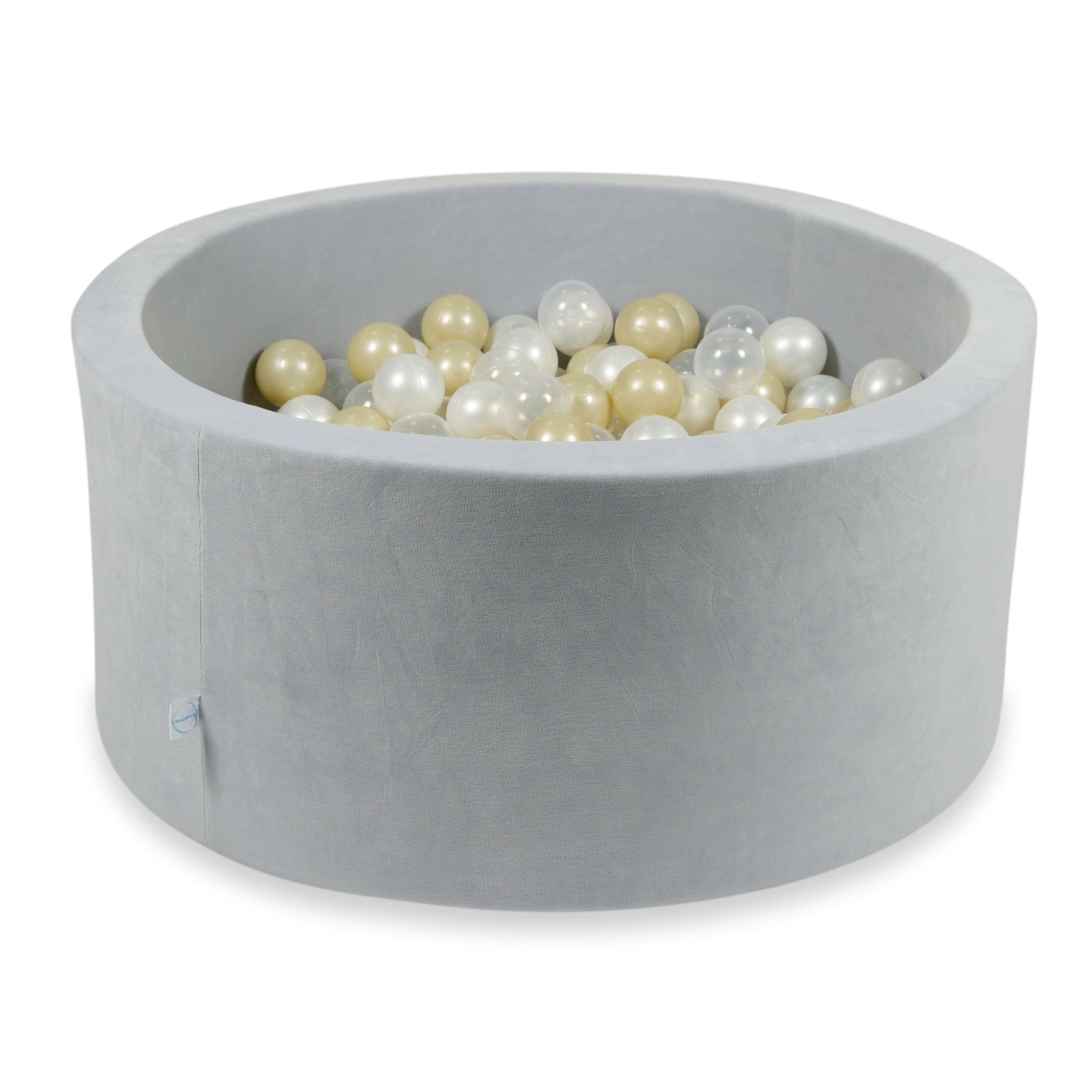 90x40 cm Velvet Soft Light Gray Ball Pit with 300 Balls
