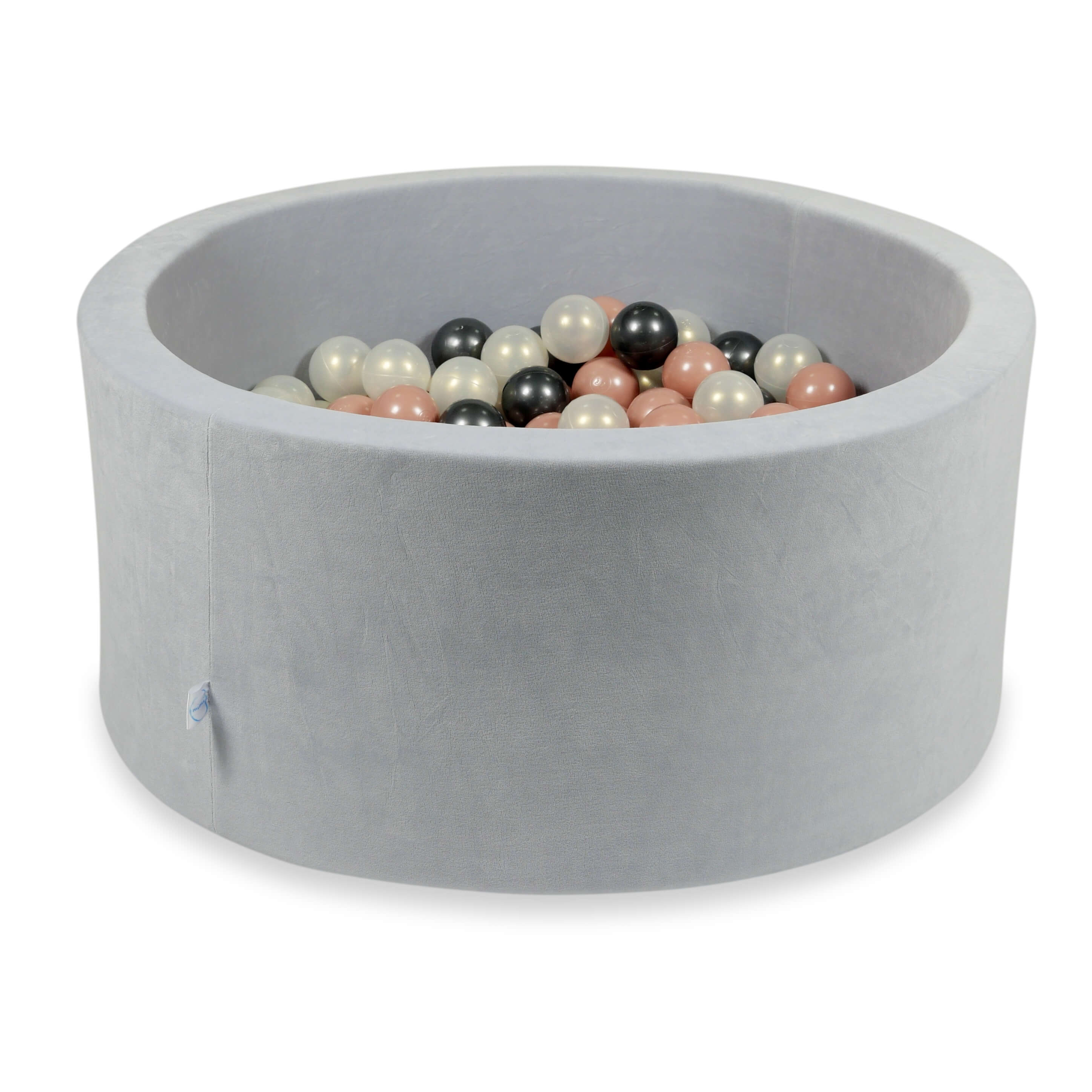 90x40 cm Velvet Soft Light Gray Ball Pit with 300 Balls