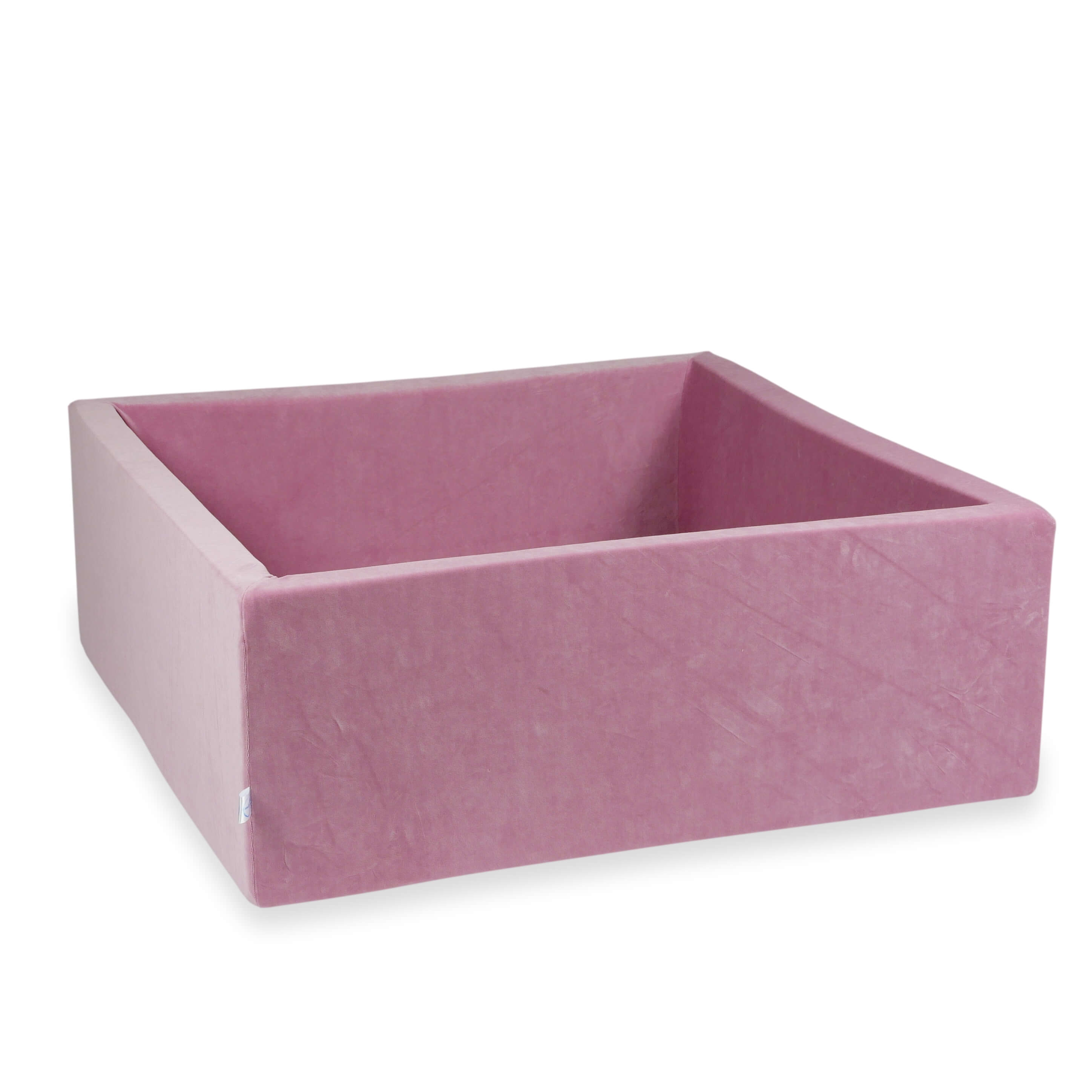 Square ball pit 110x110x40 cm Pink Velvet Soft without balls