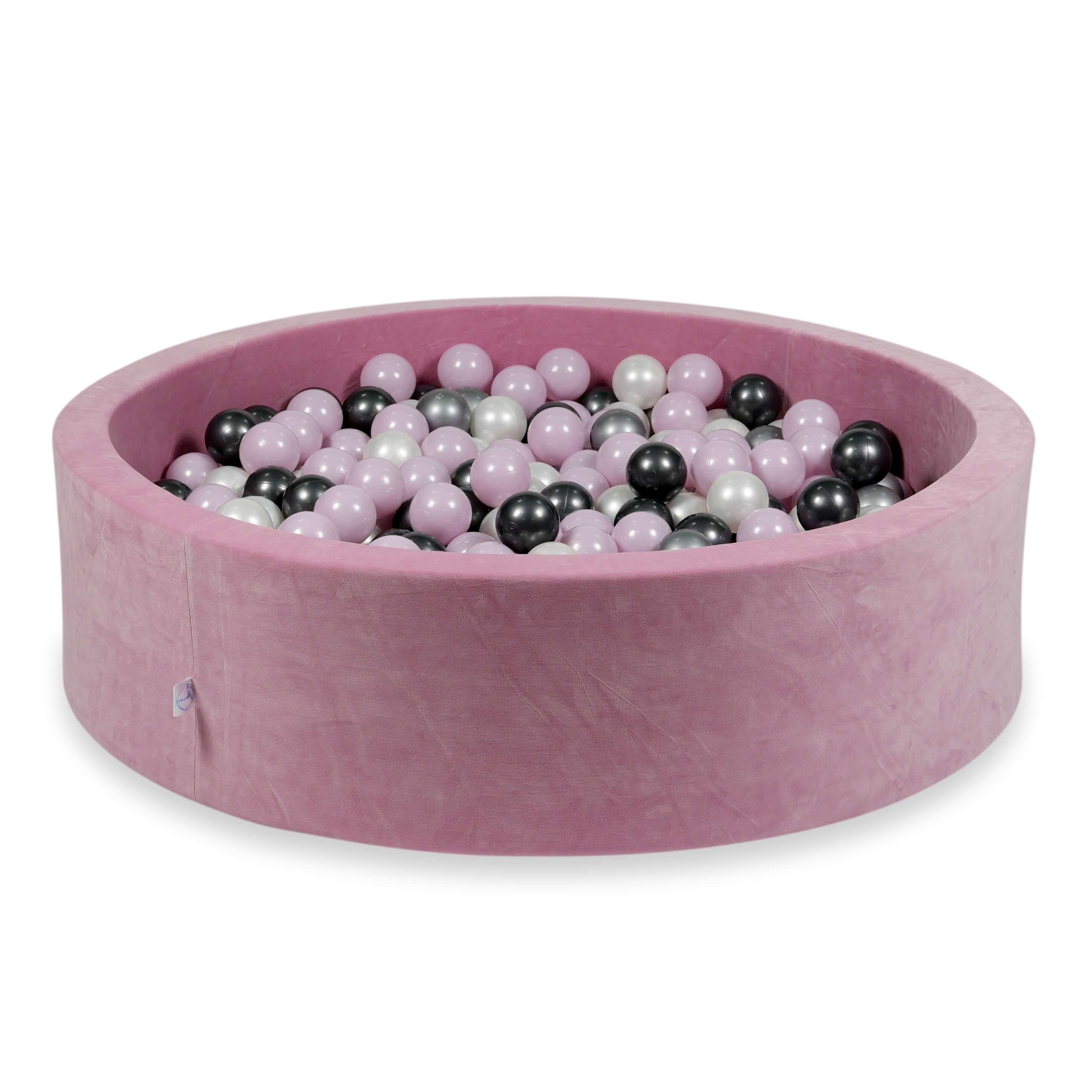 Velvet Ball Pit Velvet Soft Pink 110x30 cm with 400 balls