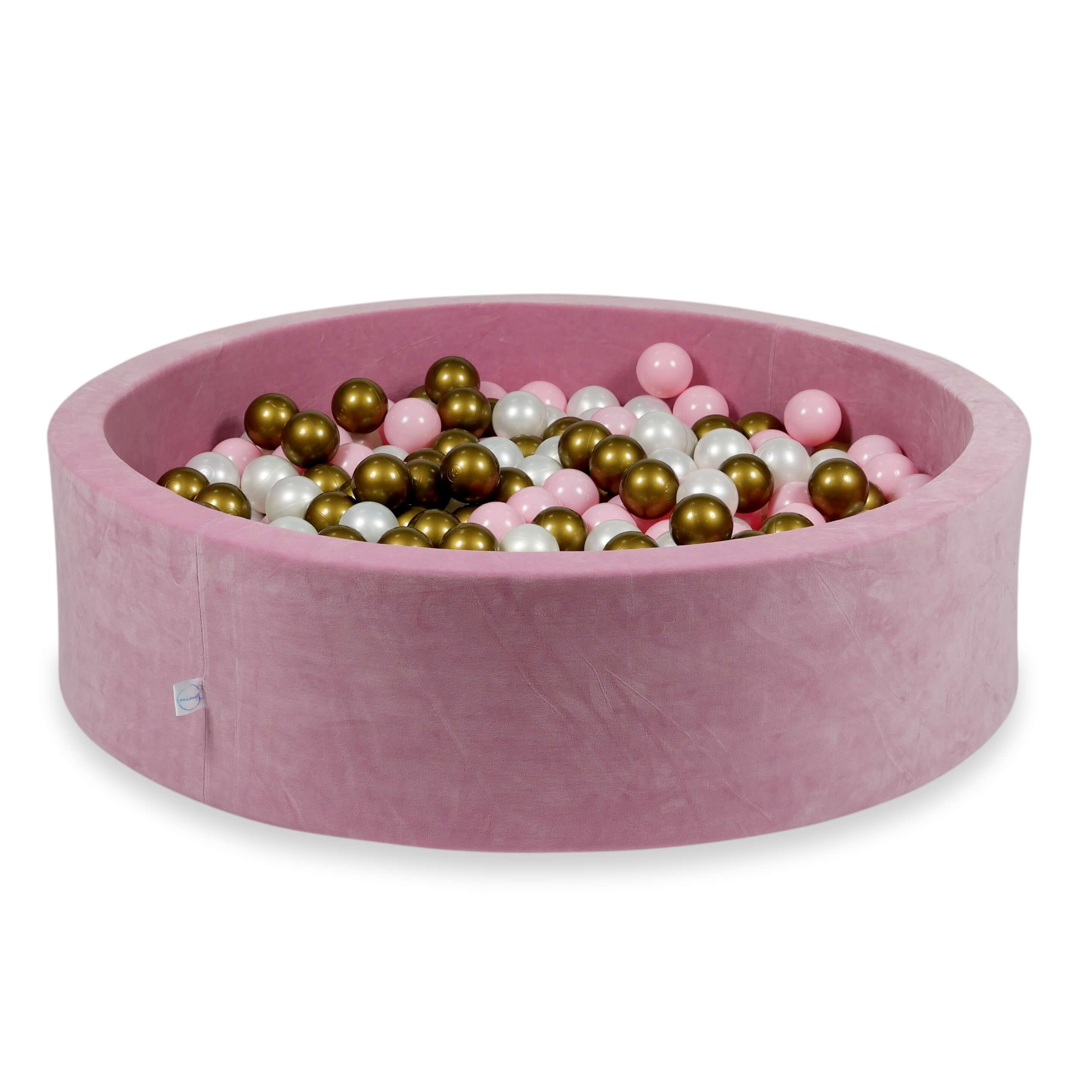 Velvet Ball Pit Velvet Soft Pink 110x30 cm with 400 balls