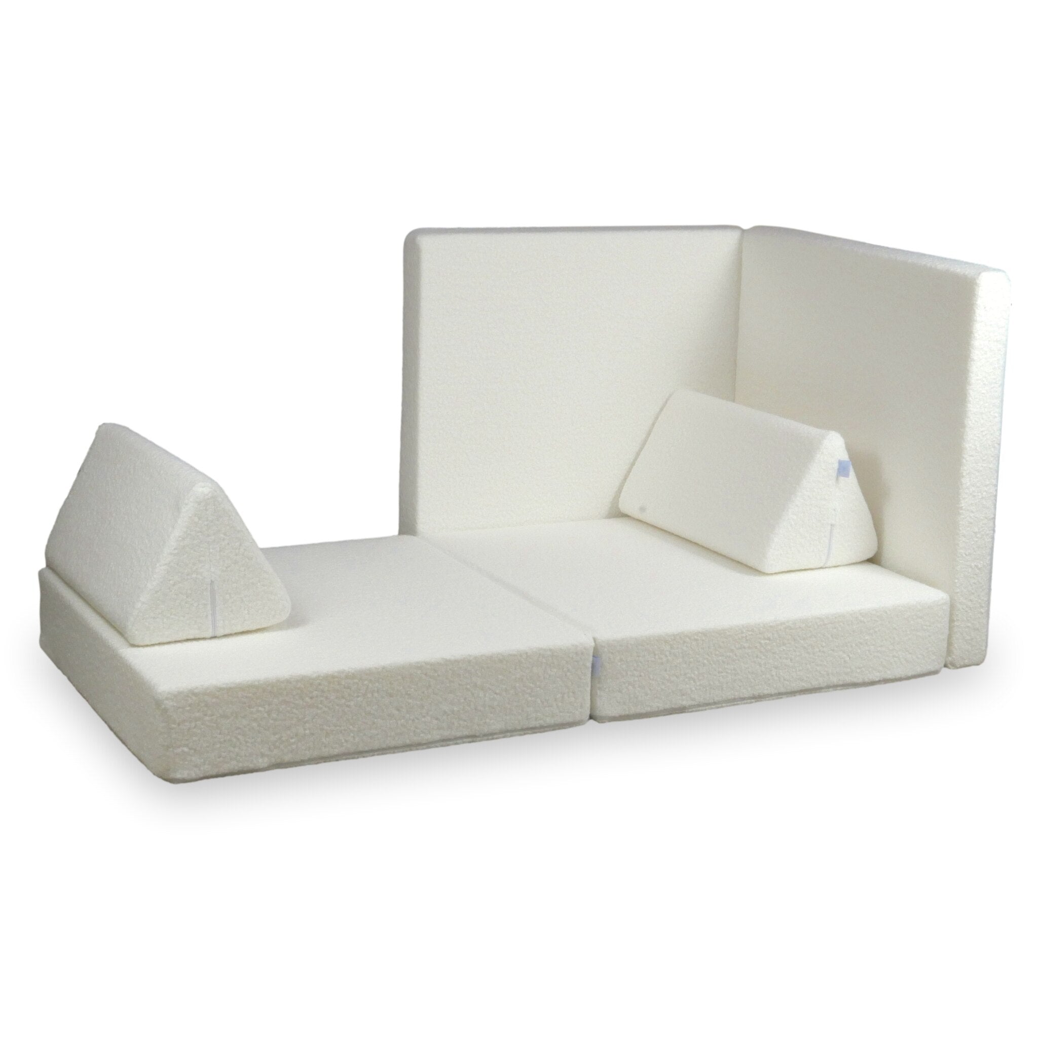 Montessori Play Sofa Comfort White Bouclé