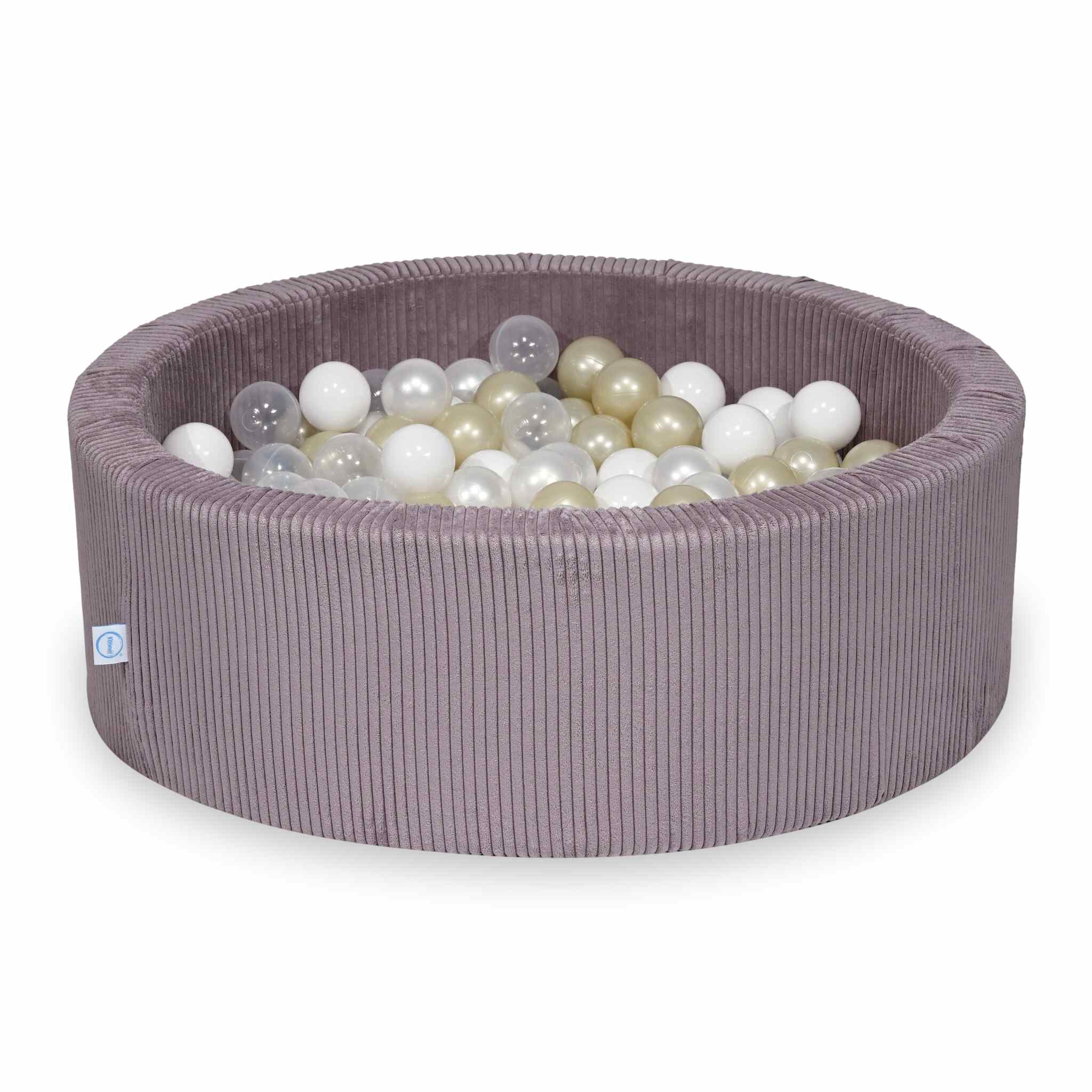 Ball Pit in corduroy lavender 90x30 cm with 200 balls
