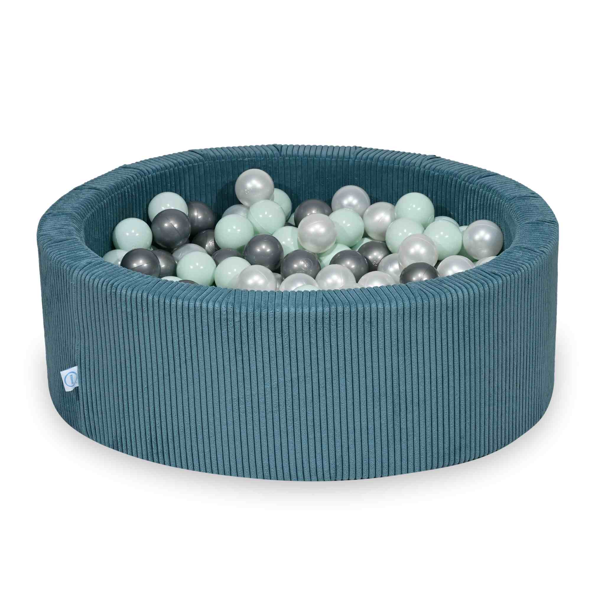 Ball Pit in corduroy blue 90x30 cm with 200 balls