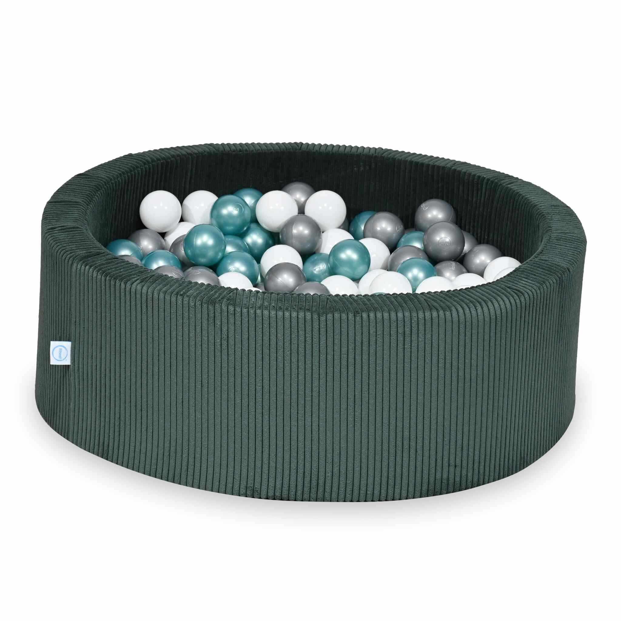 Ball Pit in corduroy green 90x30 cm with 200 balls