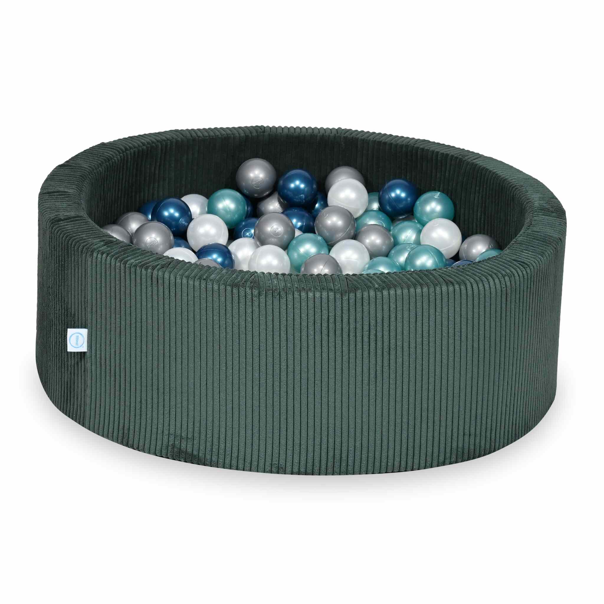 Ball Pit in corduroy green 90x30 cm with 200 balls