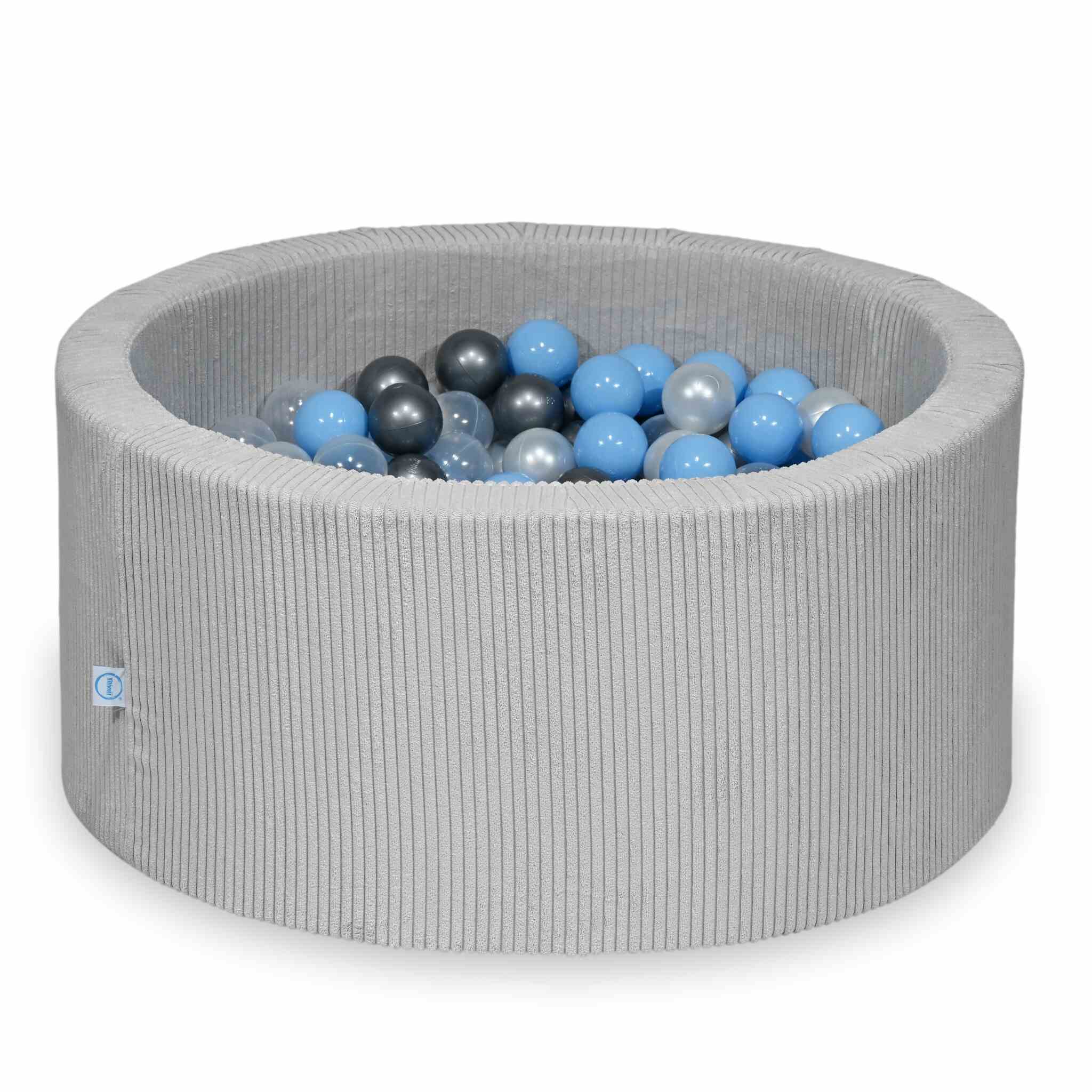 Ball Pit in corduroy grey 90x40 cm with 300 balls