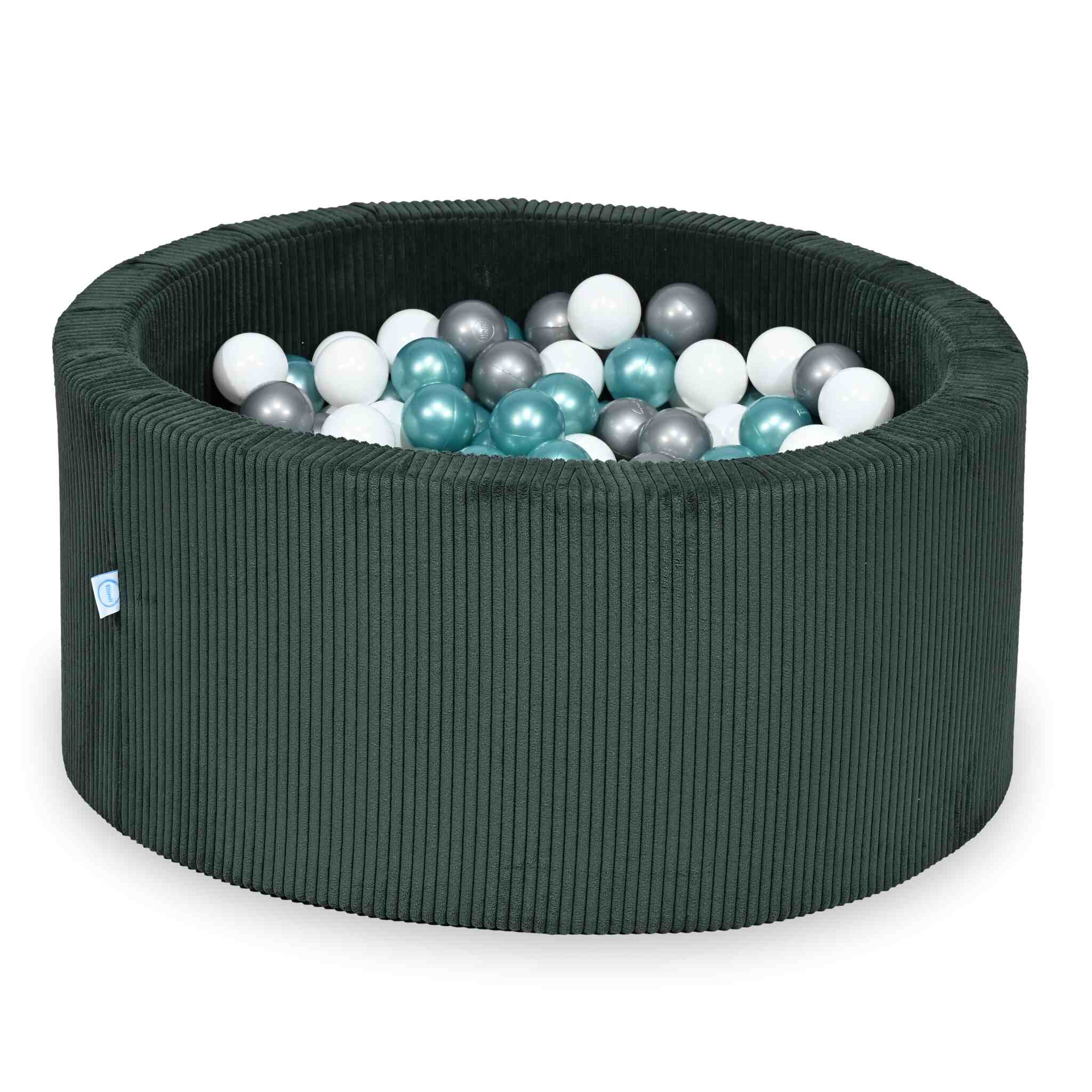 Ball Pit in corduroy green 90x40 cm with 300 balls