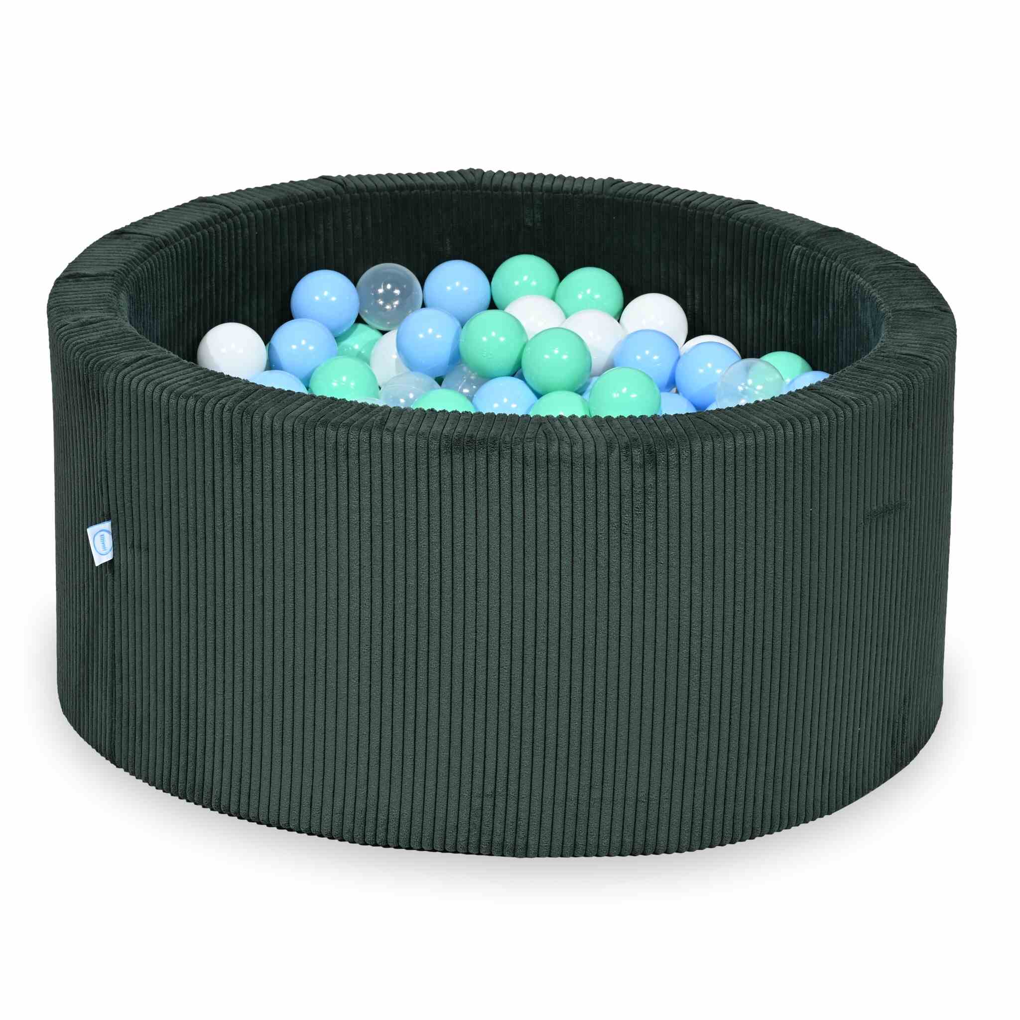 Ball Pit in corduroy green 90x40 cm with 300 balls