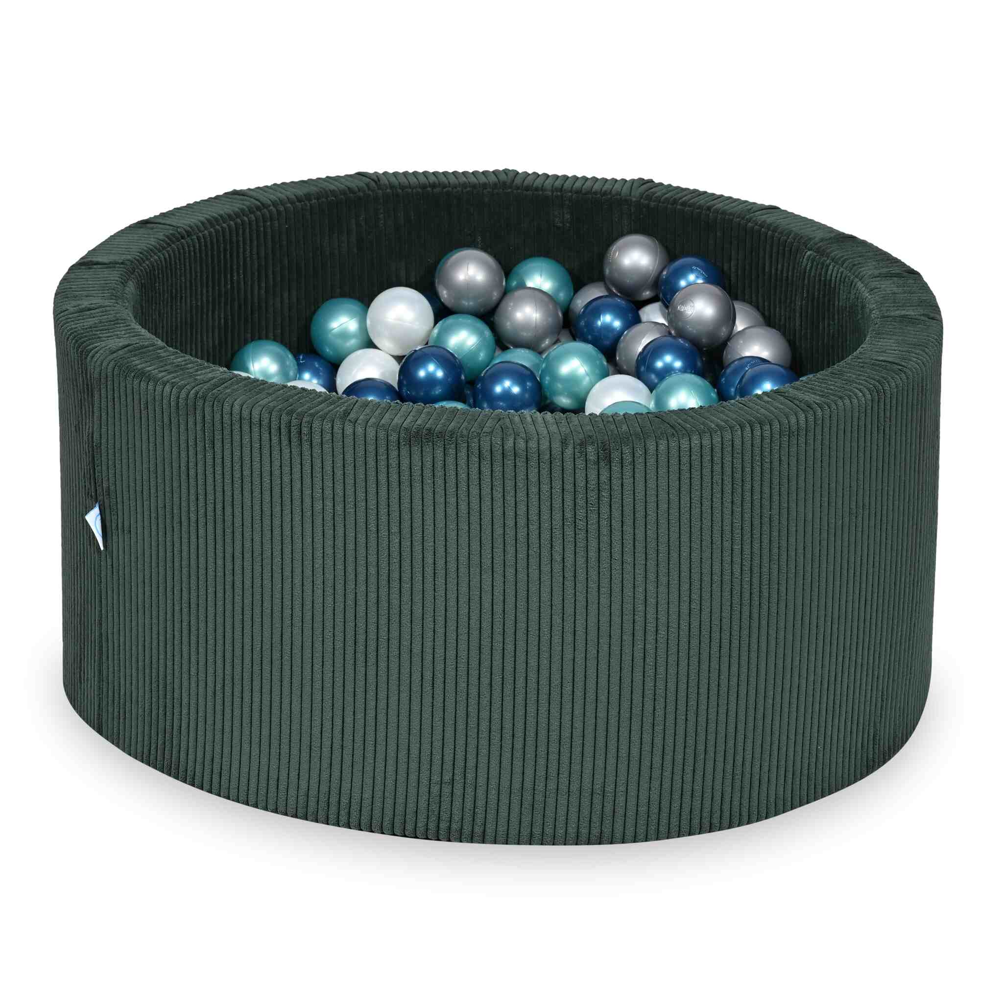 Ball Pit in corduroy green 90x40 cm with 300 balls