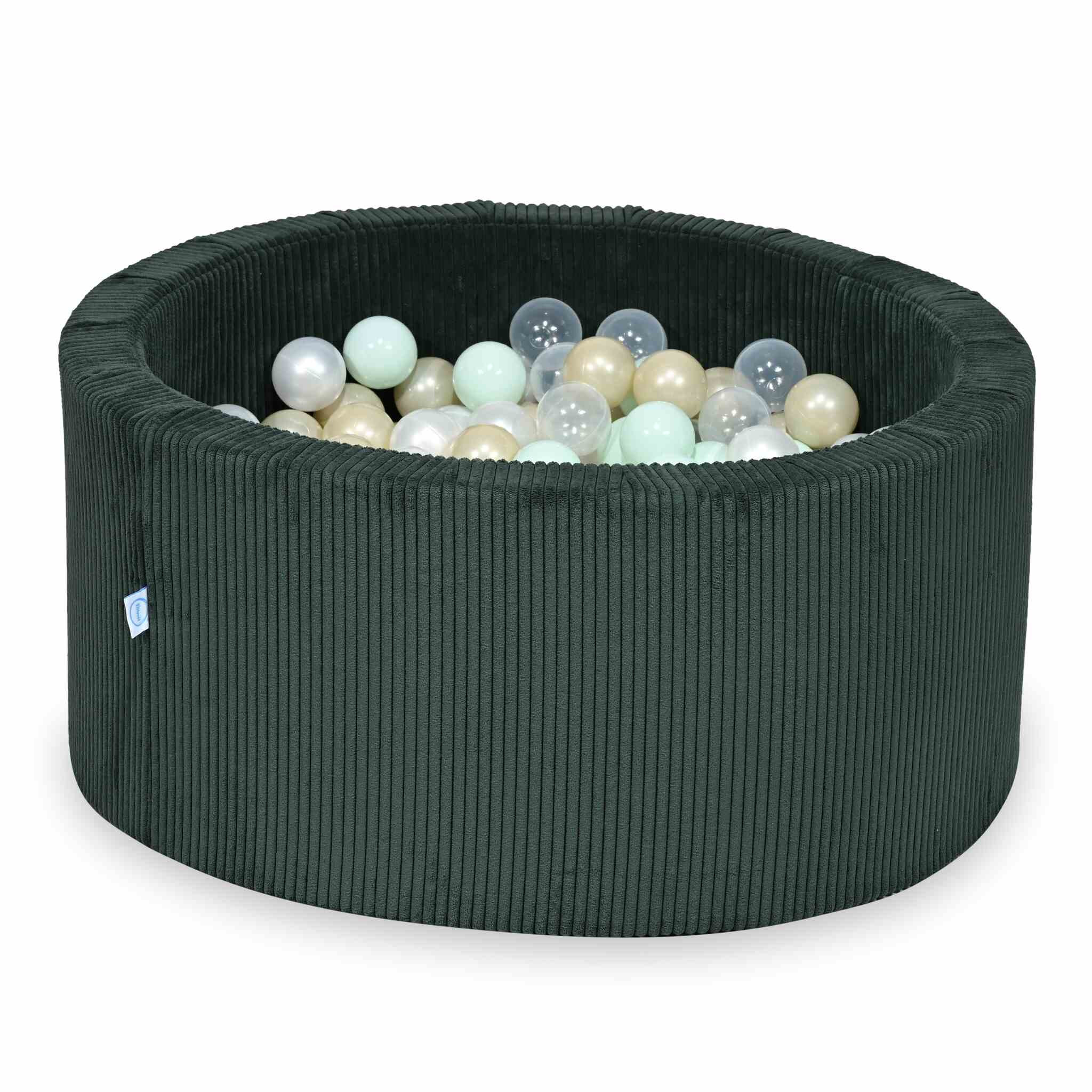 Ball Pit in corduroy green 90x40 cm with 300 balls