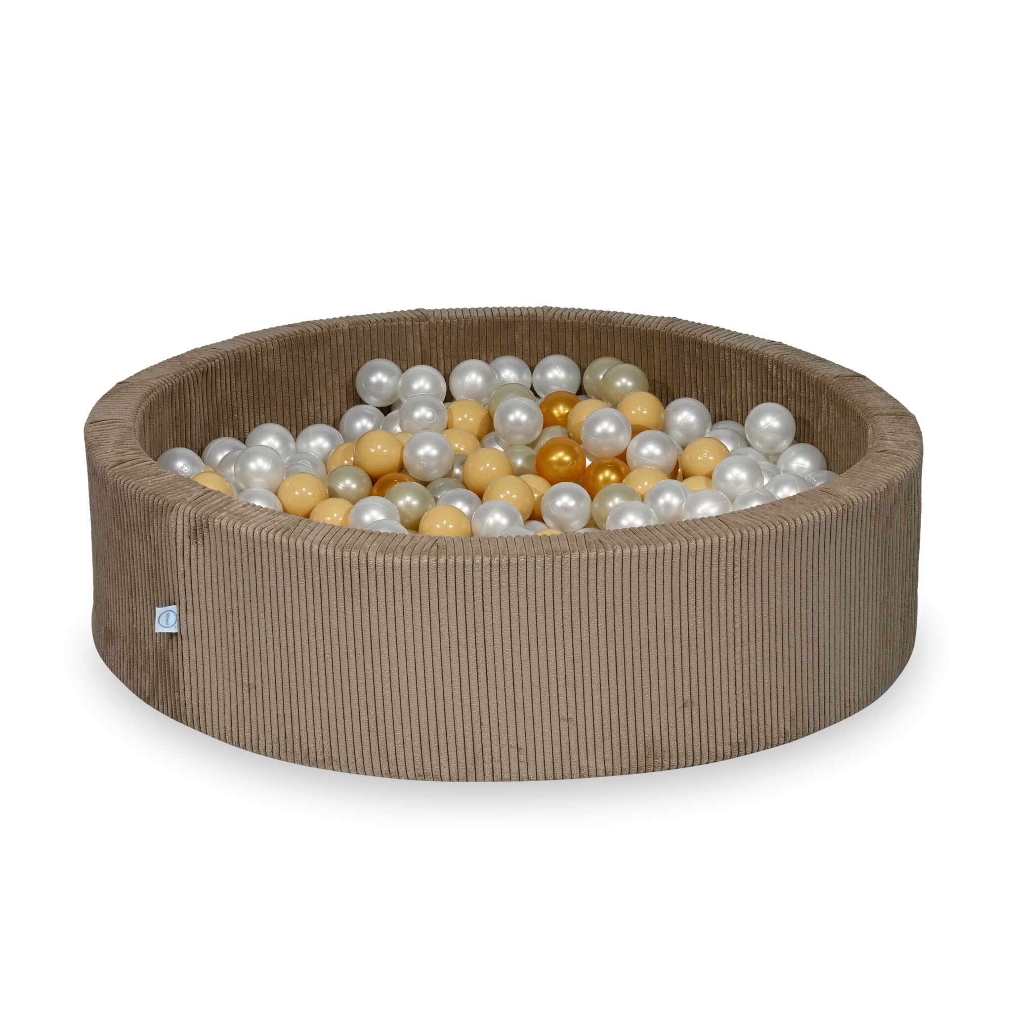 Ball Pit in corduroy toffee 110x30 cm with 400 balls