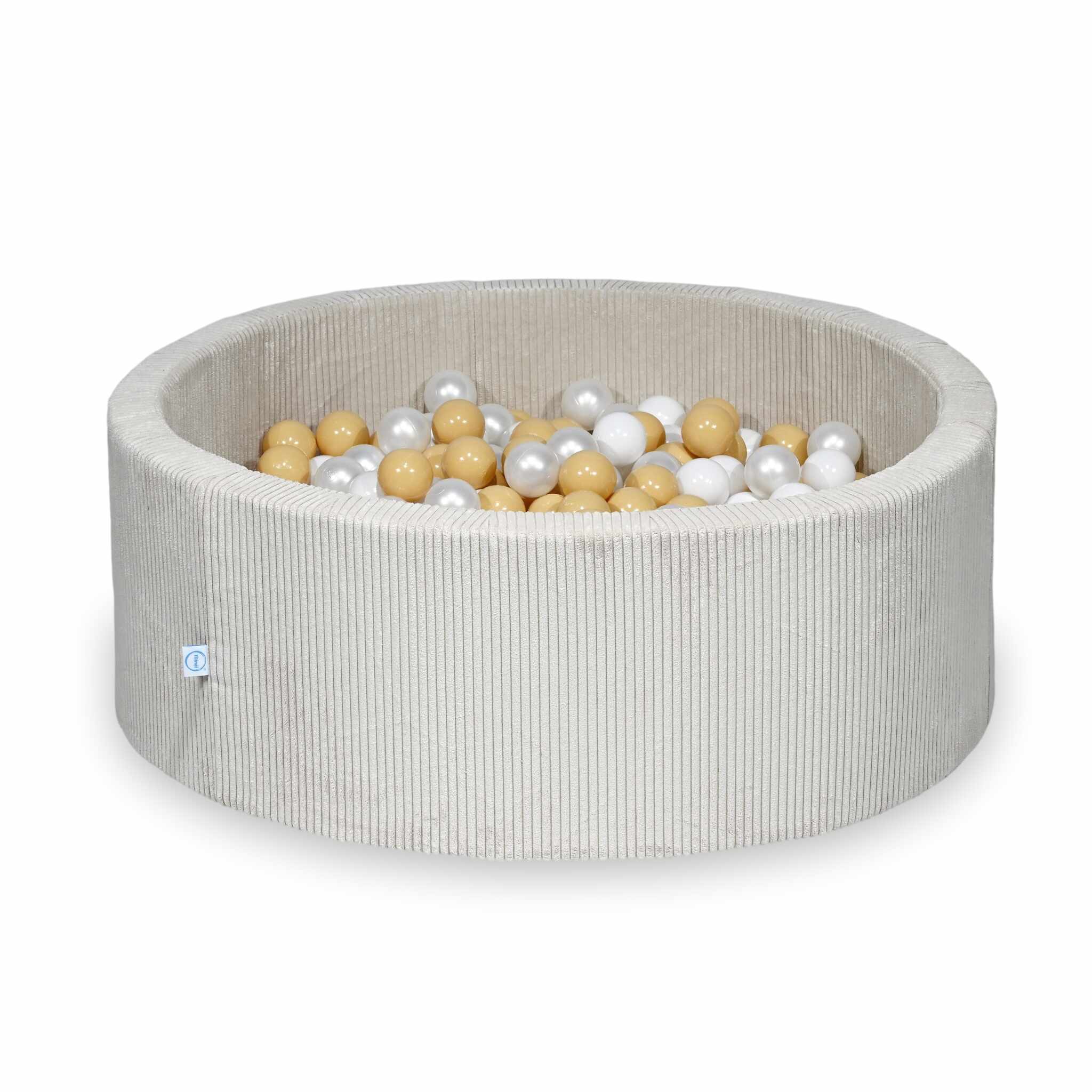 Ball Pit in corduroy beige 110x40 cm with 500 balls