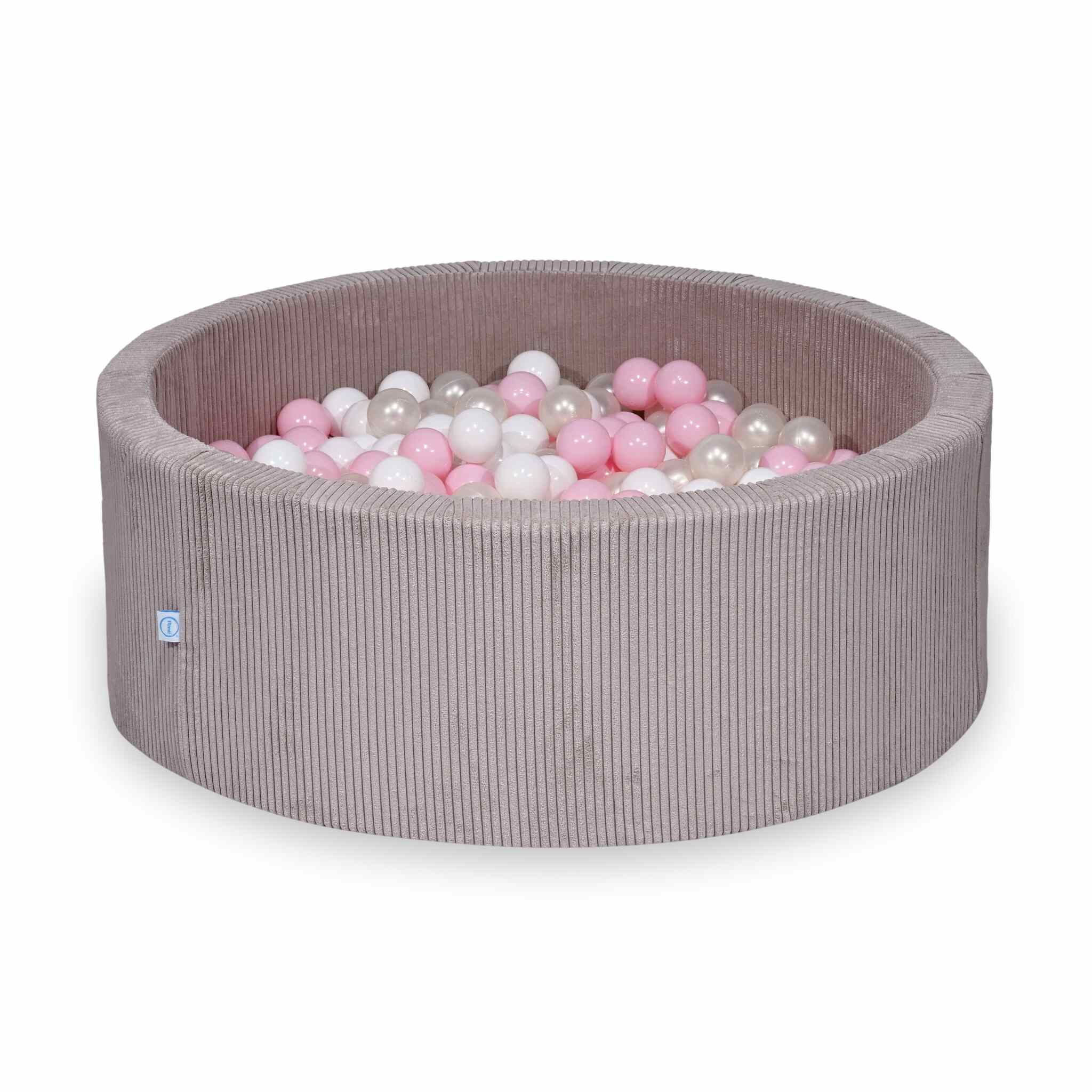 Ball Pit in corduroy light pink 110x40 cm with 500 balls