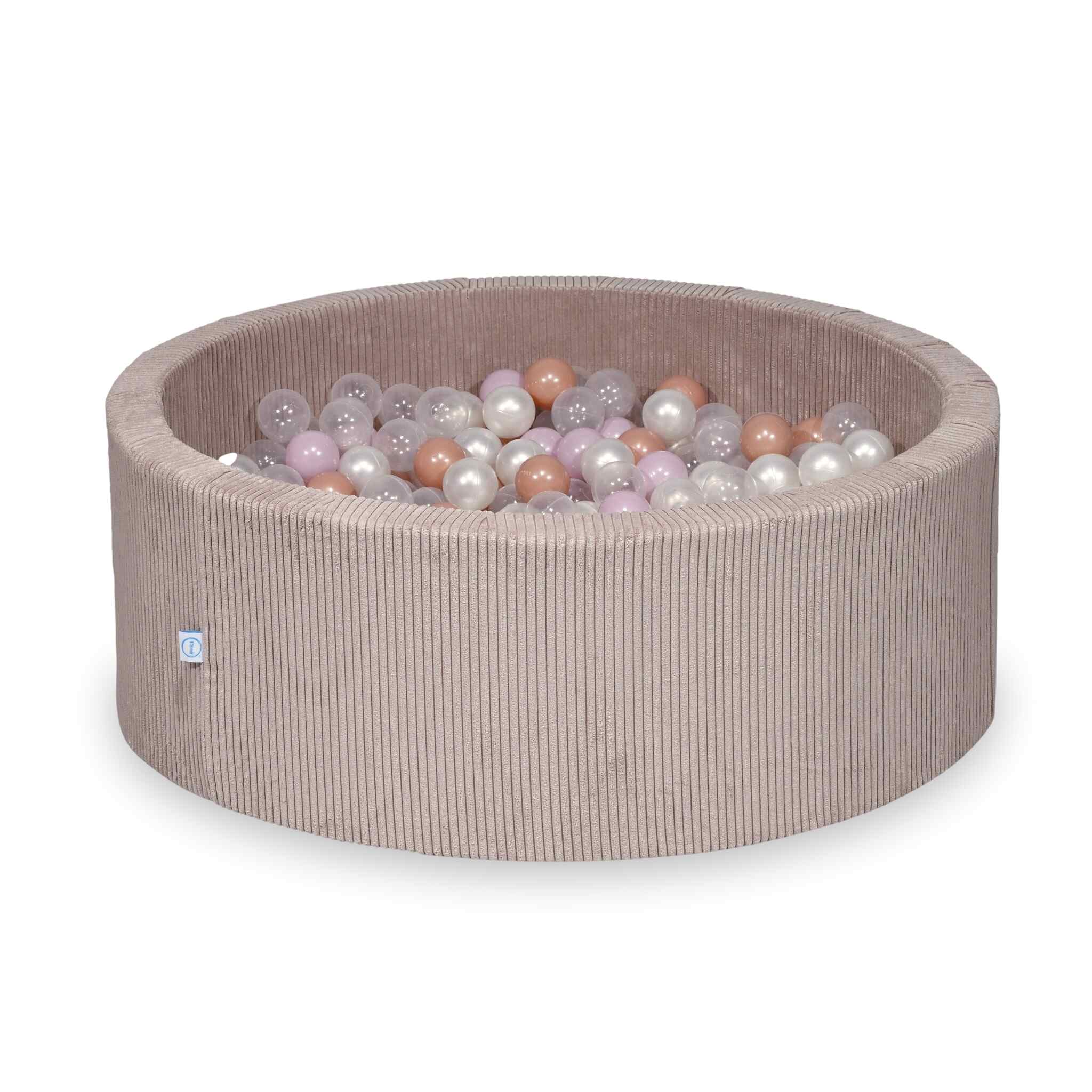Ball Pit in corduroy light pink 110x40 cm with 500 balls