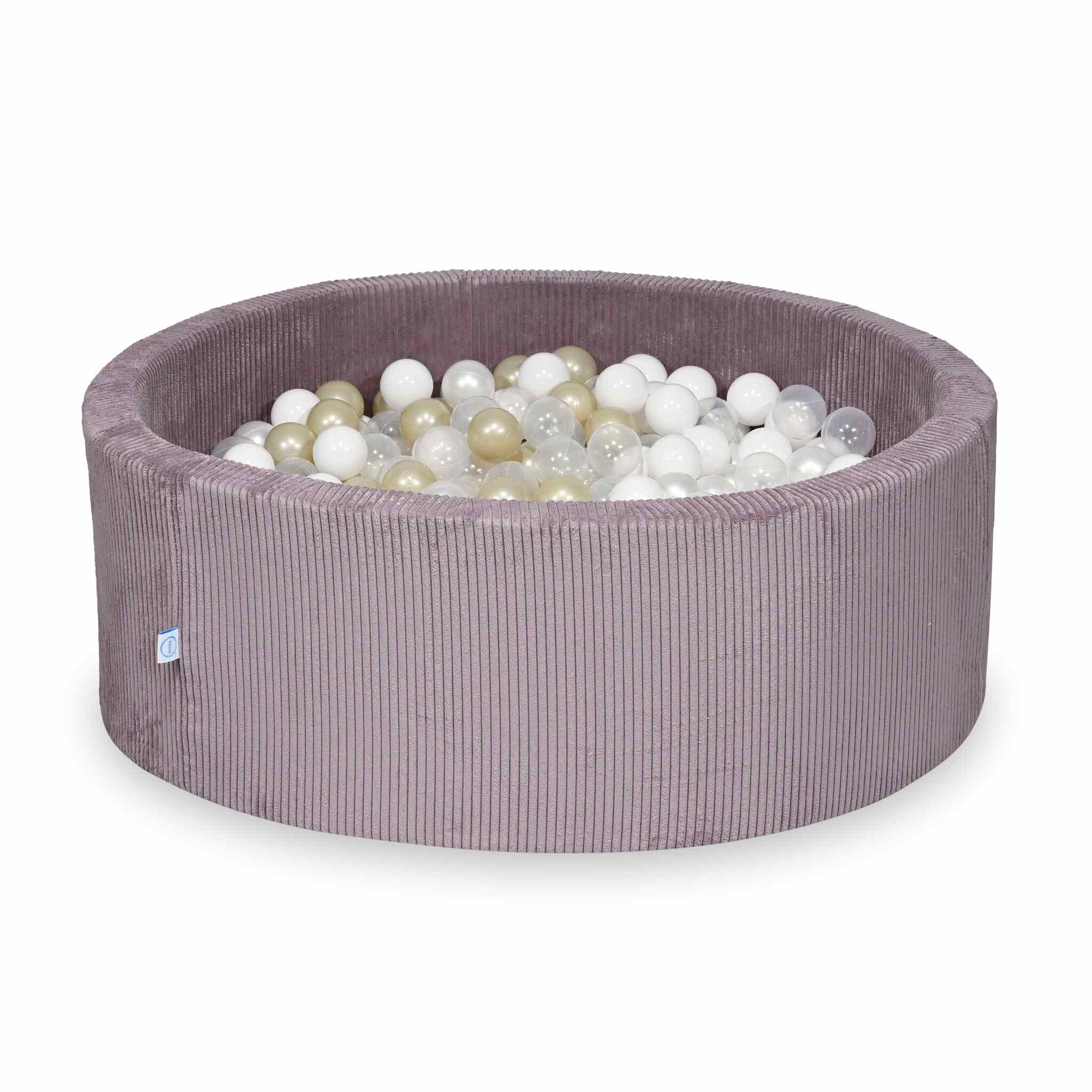 Ball Pit in corduroy lavender 110x40 cm with 500 balls
