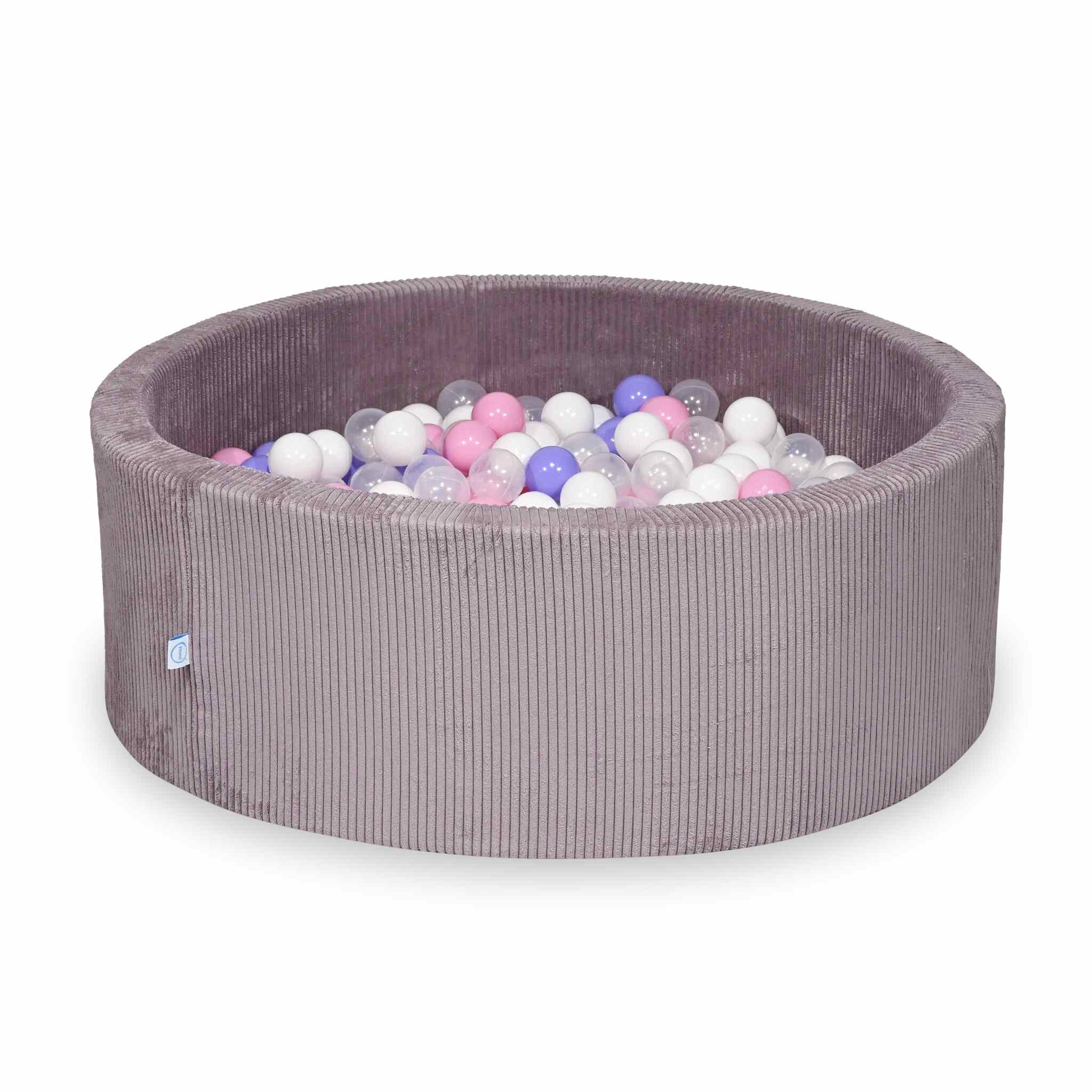 Ball Pit in corduroy lavender 110x40 cm with 500 balls