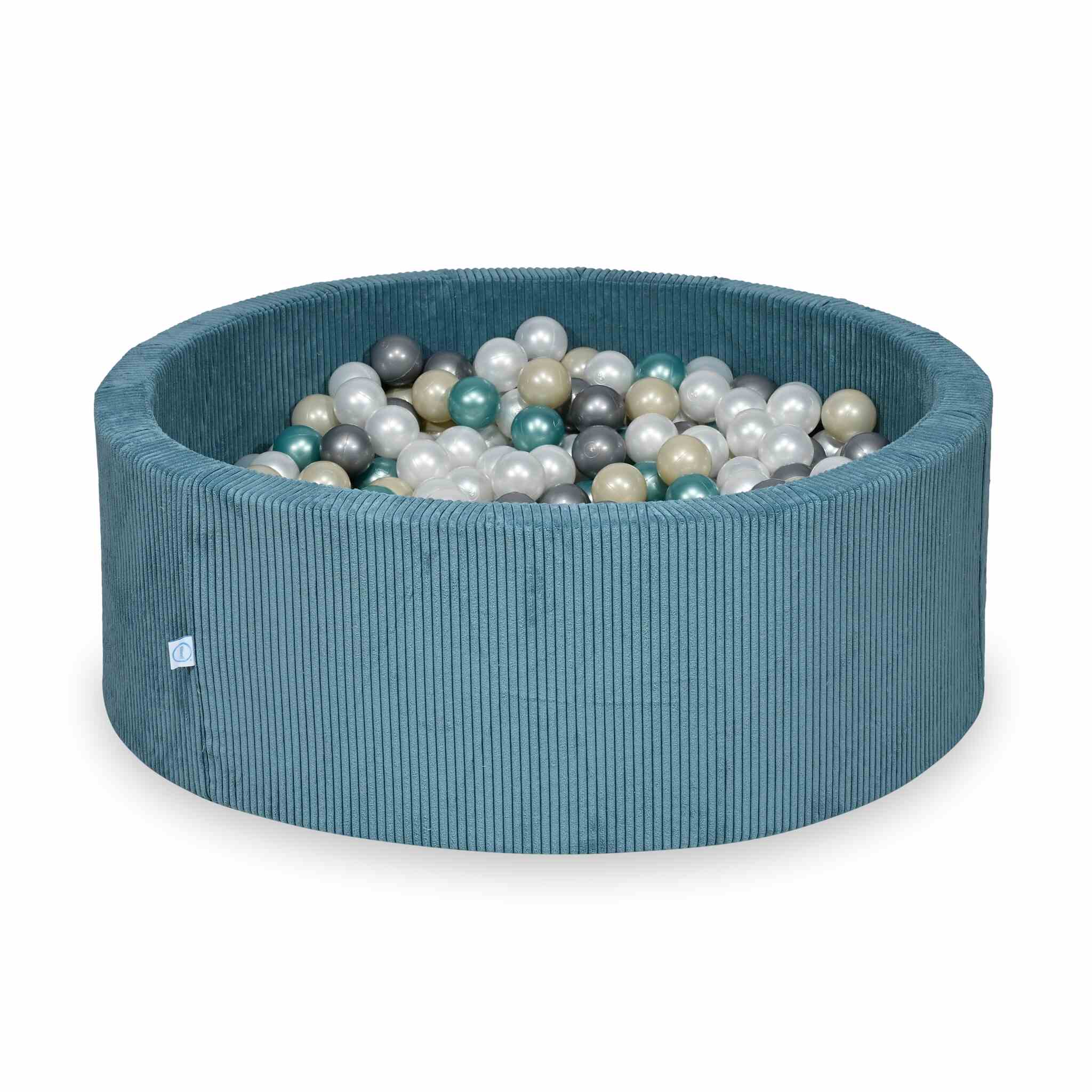 Ball Pit in corduroy blue 110x40 cm with 500 balls