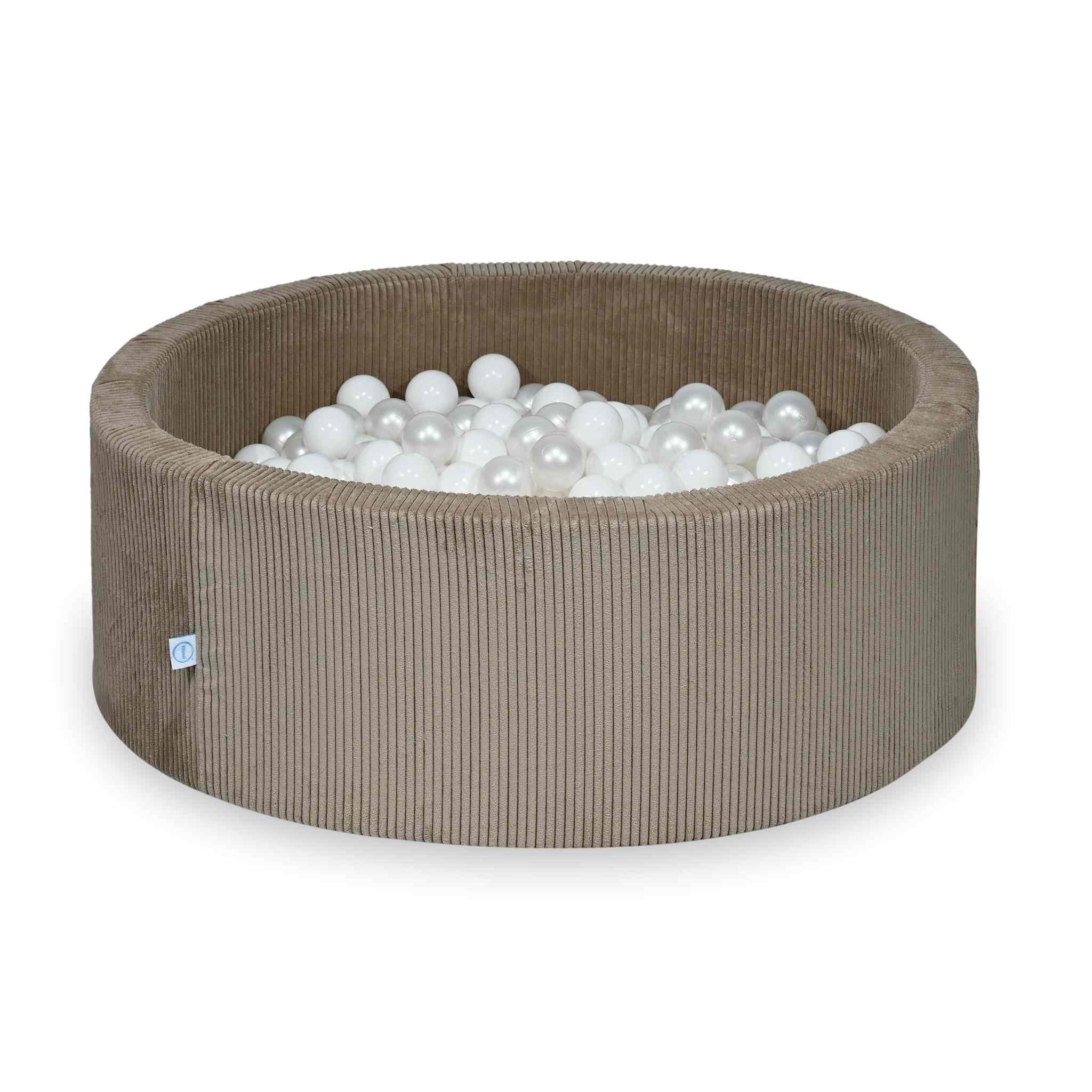 Ball Pit in corduroy toffee 110x40 cm with 500 balls