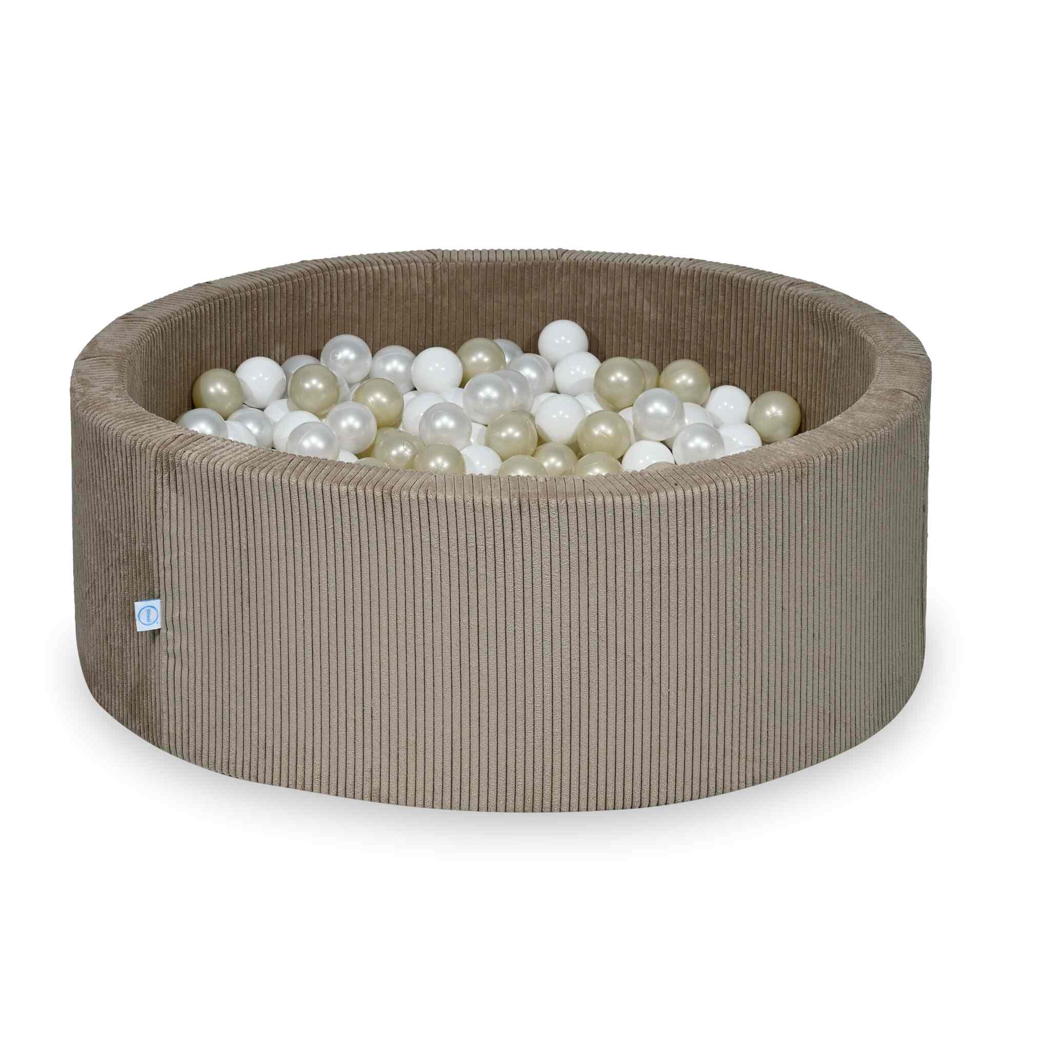 Ball Pit in corduroy toffee 110x40 cm with 500 balls