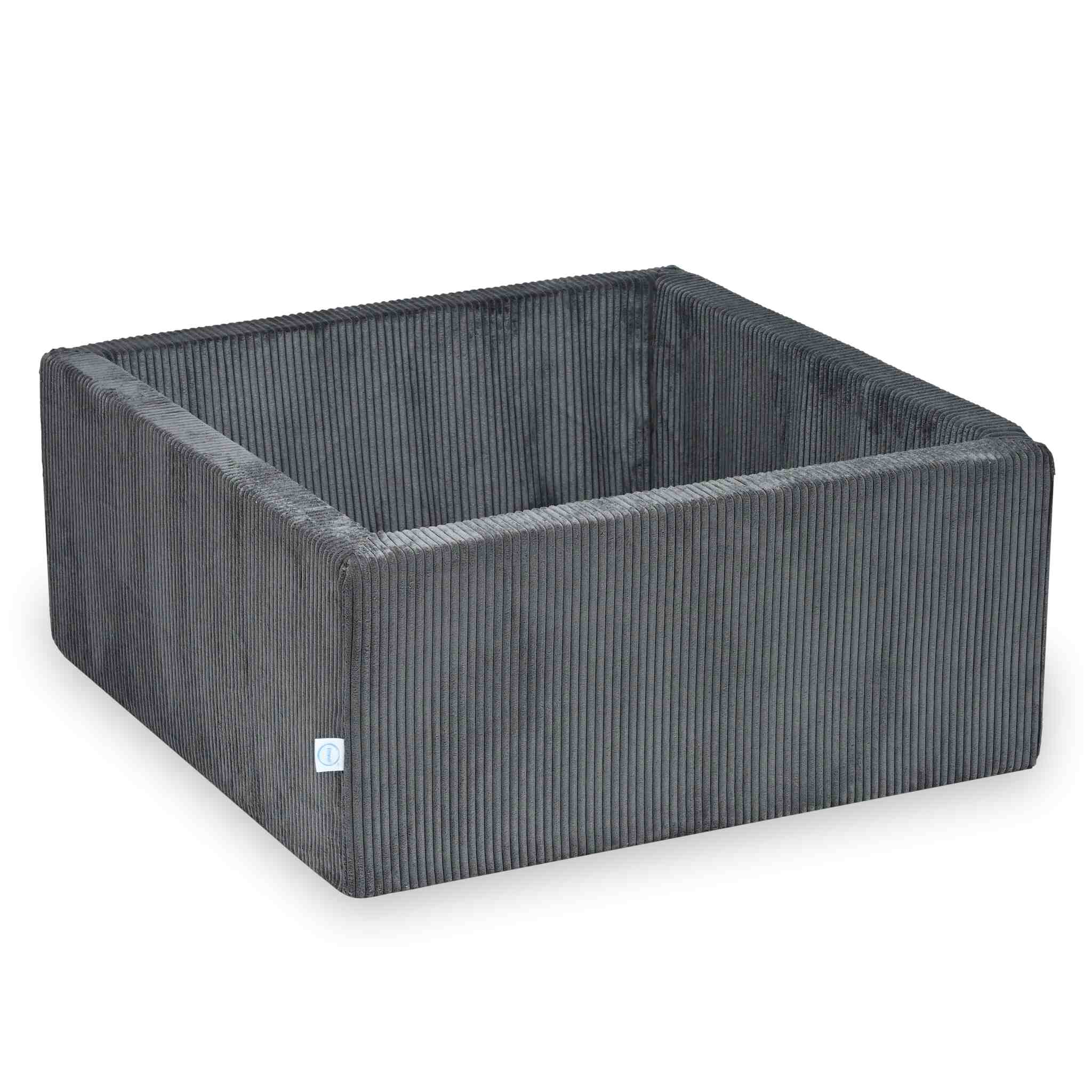 Square ball pit 90x90x40 cm Corduroy graphite without balls