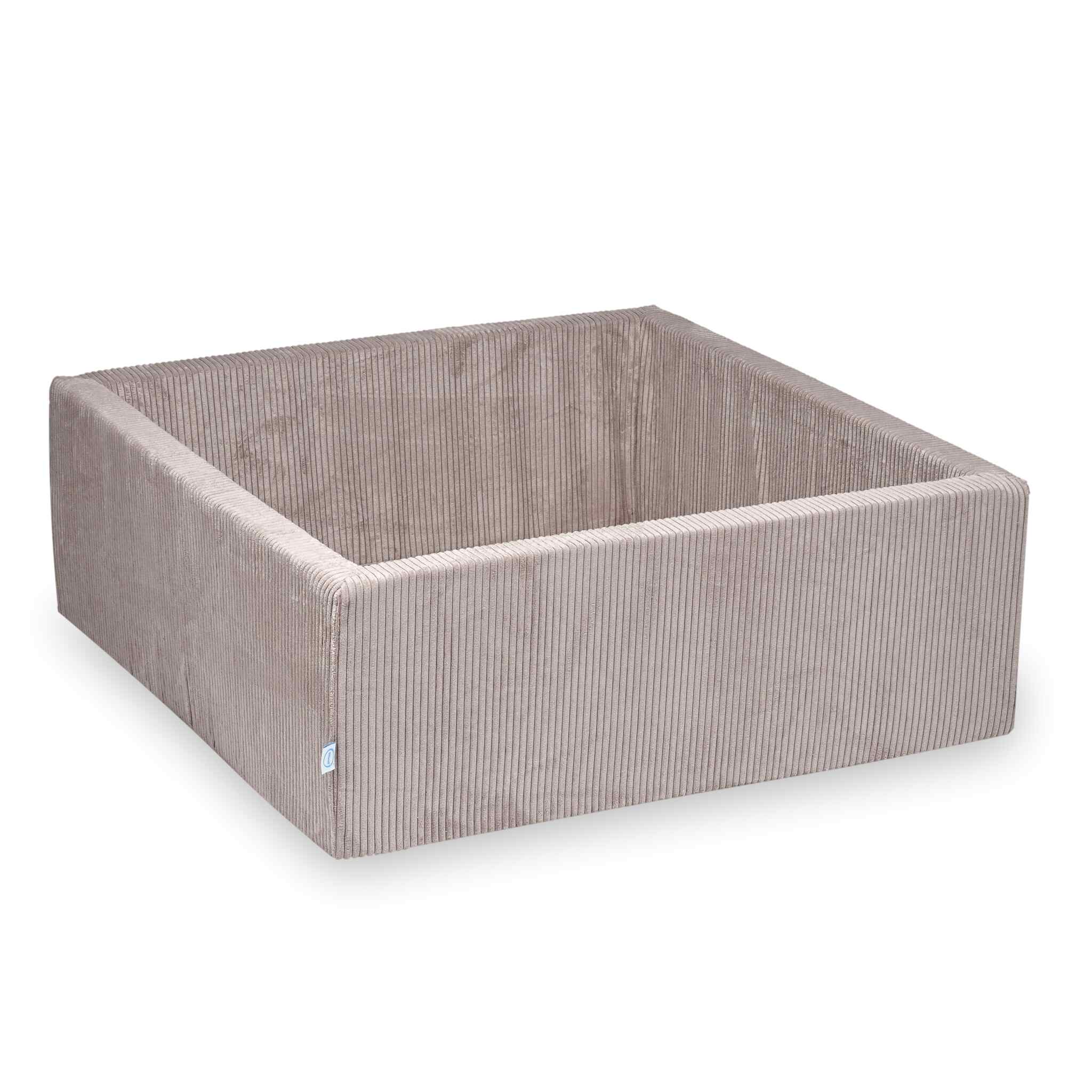 Square ball pit 110x110x40 cm  Corduroy light pink without balls