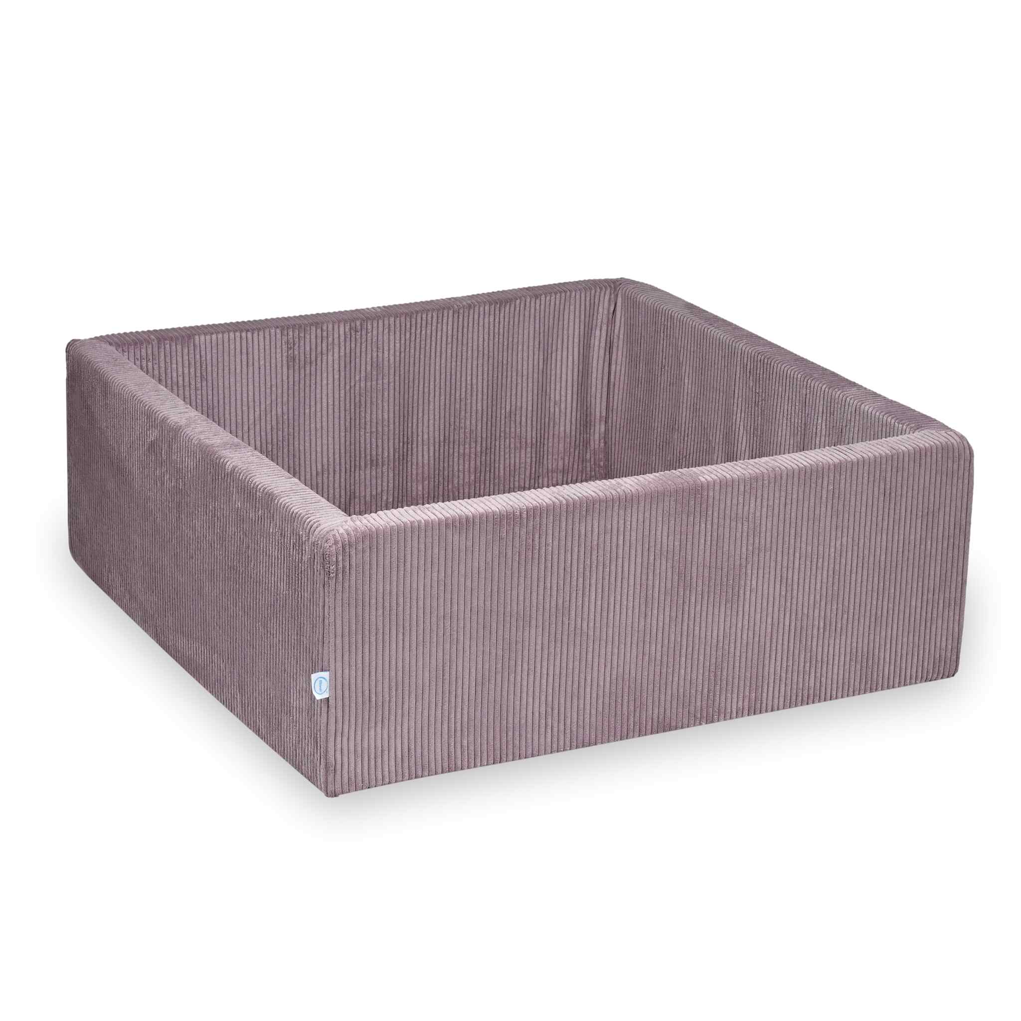Square ball pit 110x110x40 cm Corduroy lavender without balls