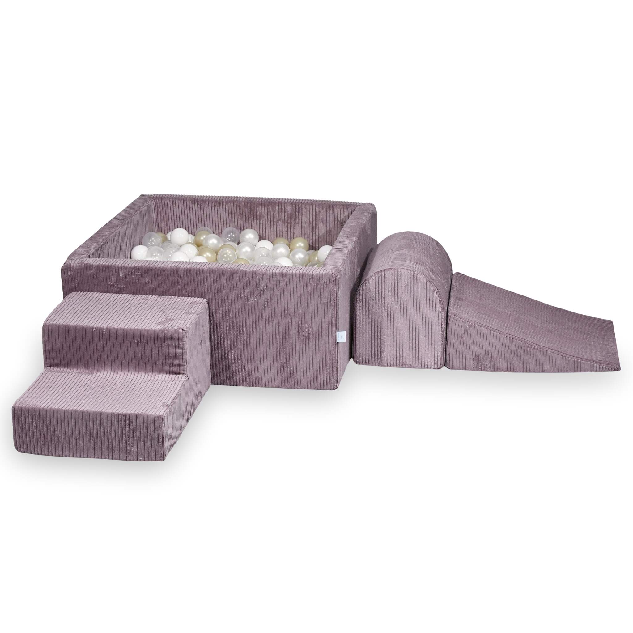 Foam playground with square ball pool children's play set 90x90x40 corduroy lavender + 400 balls